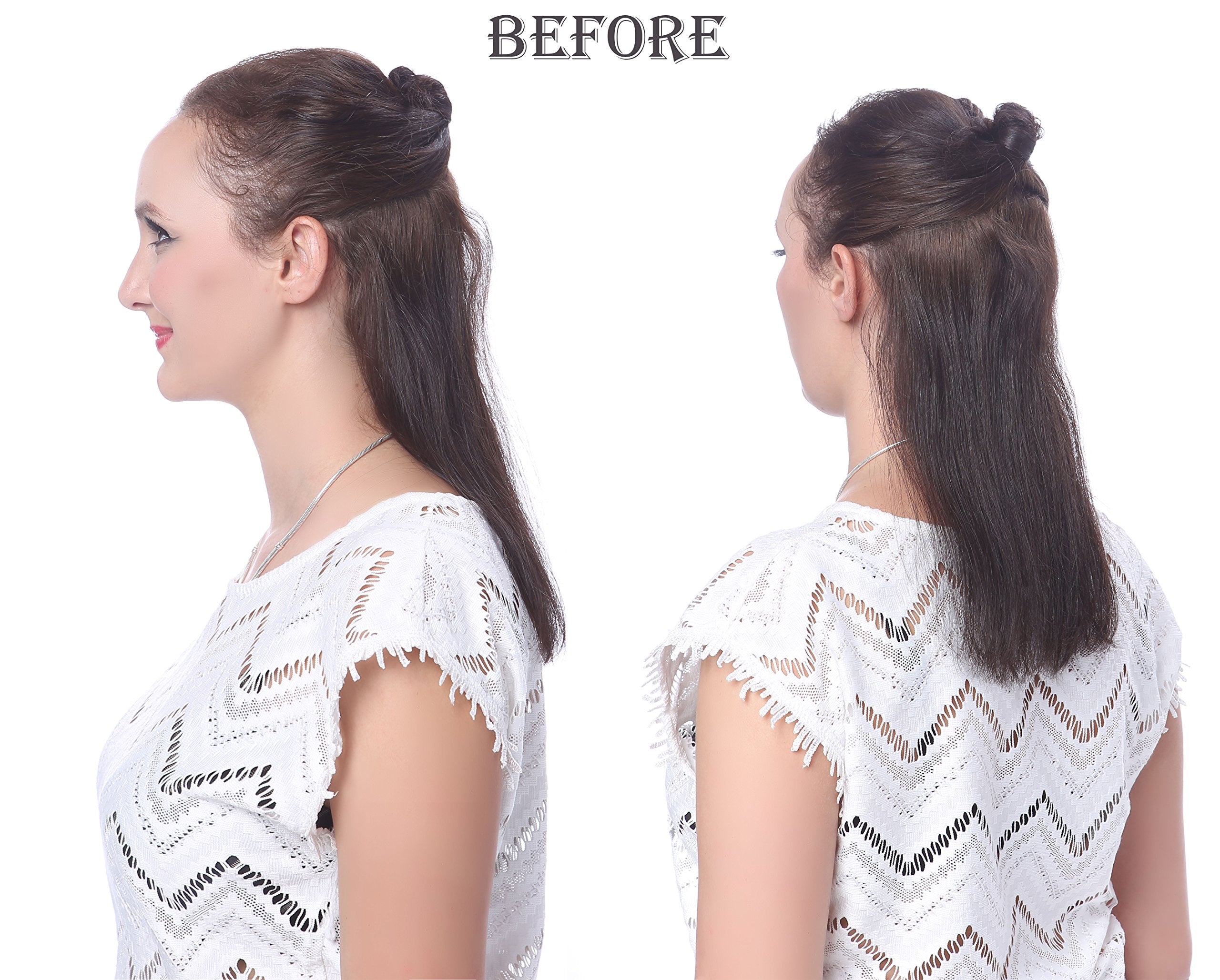 Onedor 24'' Straight Wrap Around Ponytail Extension For Women. Premium Synthetic Fiber 120G-130G (2#-Darkest Brown)