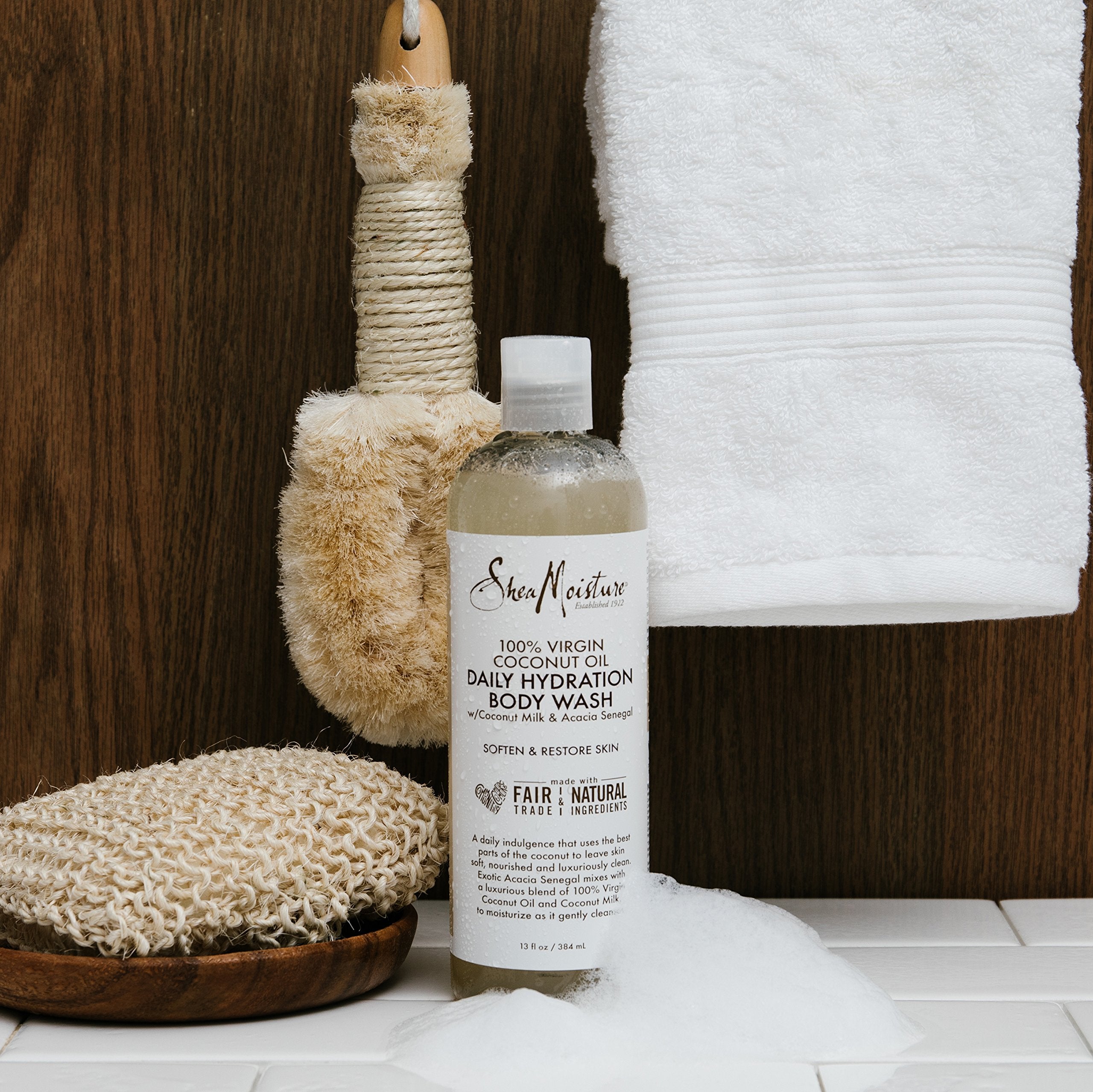 Sheamoisture 100% Virgin Coconut Oil Daily Hydration Bubble Bath & Body Wash, 13 Fluid Ounce