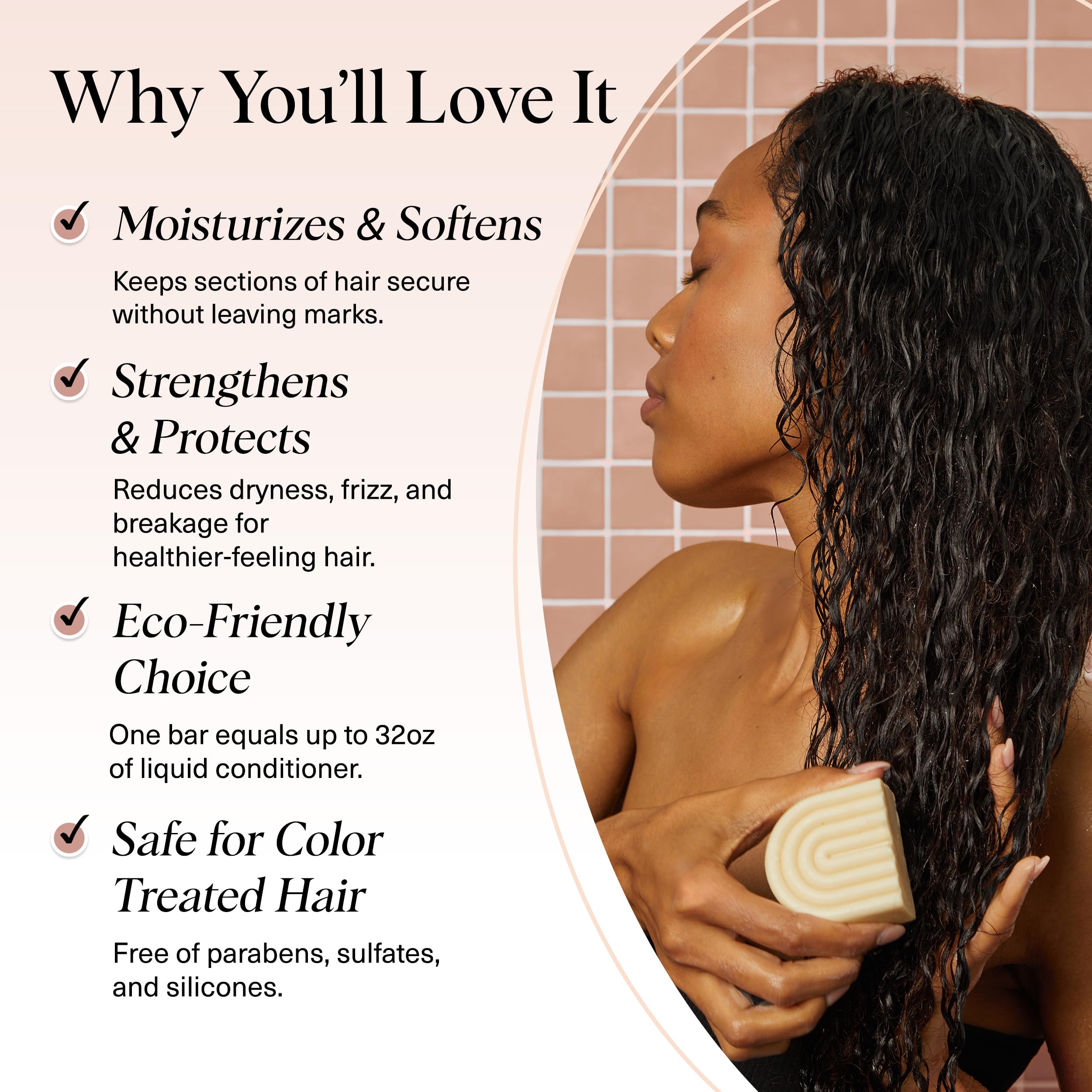 Kitsch Coconut Oil Conditioner Bar - Hair Conditioner For Women and Men - Deep Moisturizing, Nourishes, Hydrate & Soften Damaged