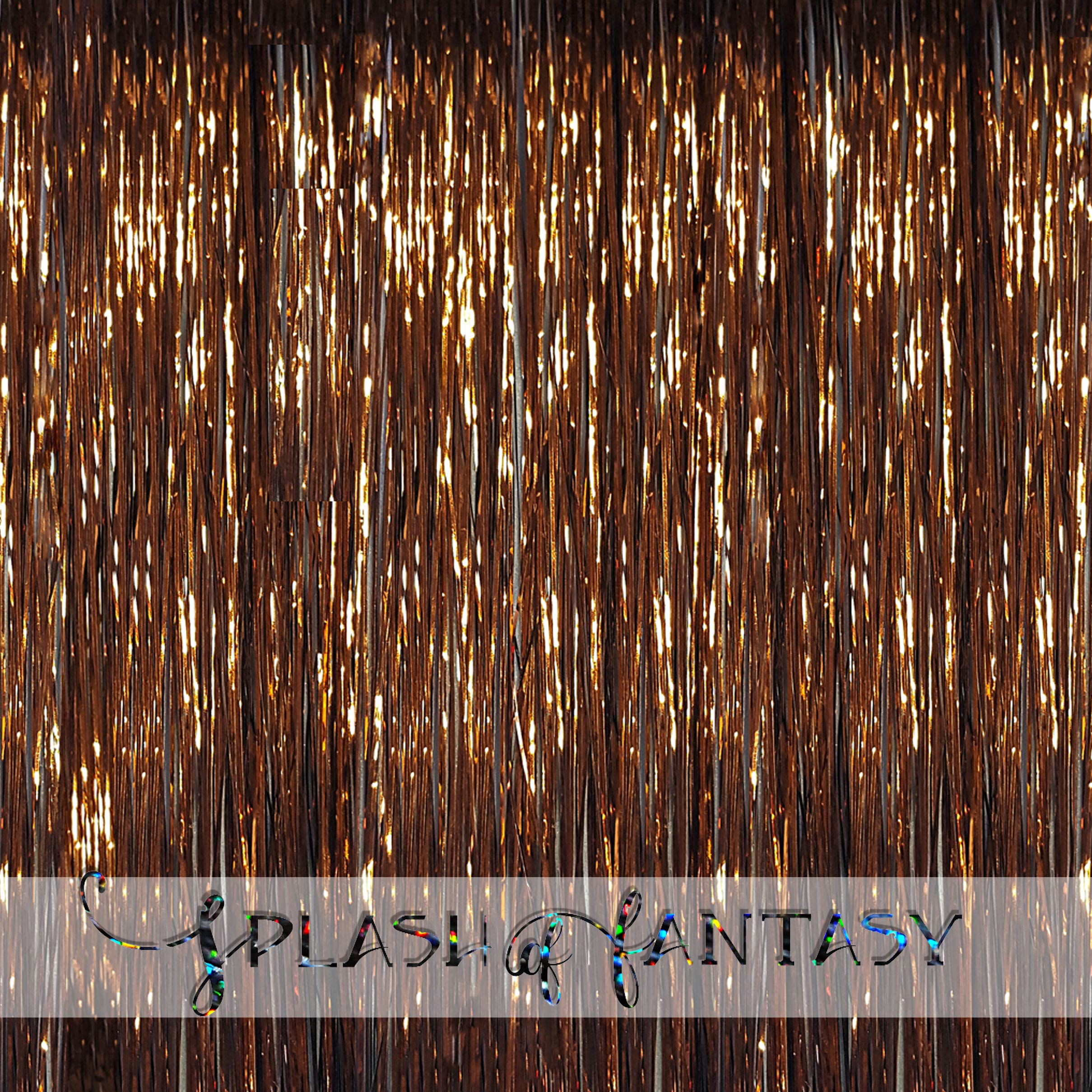 40'' Hair Tinsel 100 Strands (Shiny Mocha Brown)