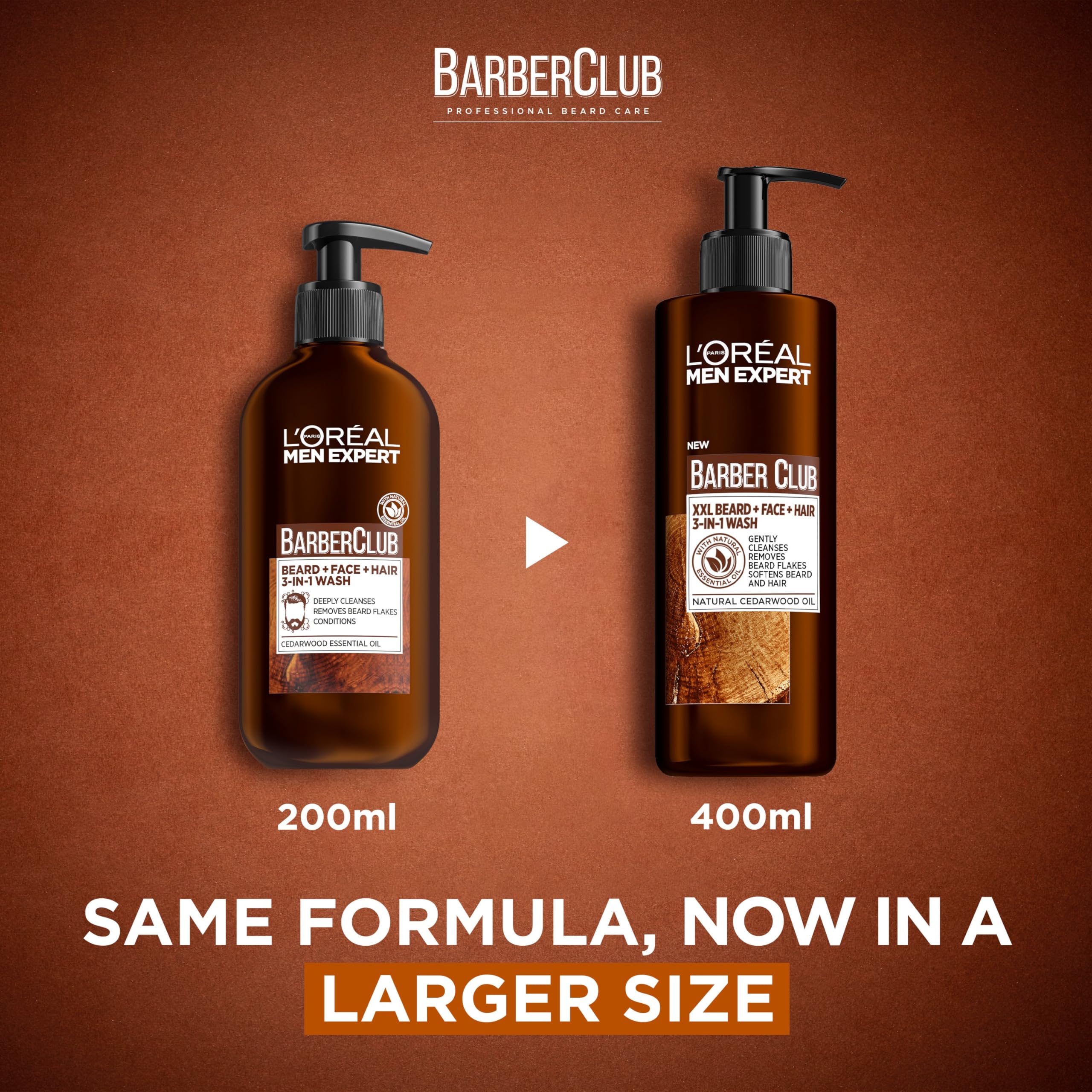 L'Oreal Men Expert Barber Club 3-in-1 Beard, Hair & Face Wash, 200ml