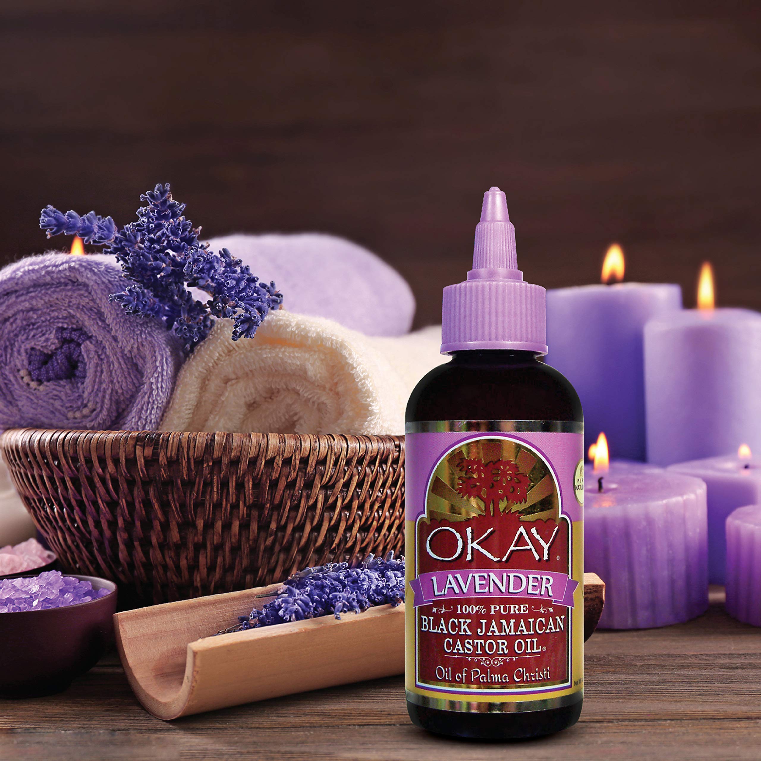 OKAY BLACK JAMAICAN CASTOR OIL with LAVENDER 4oz / 188ml