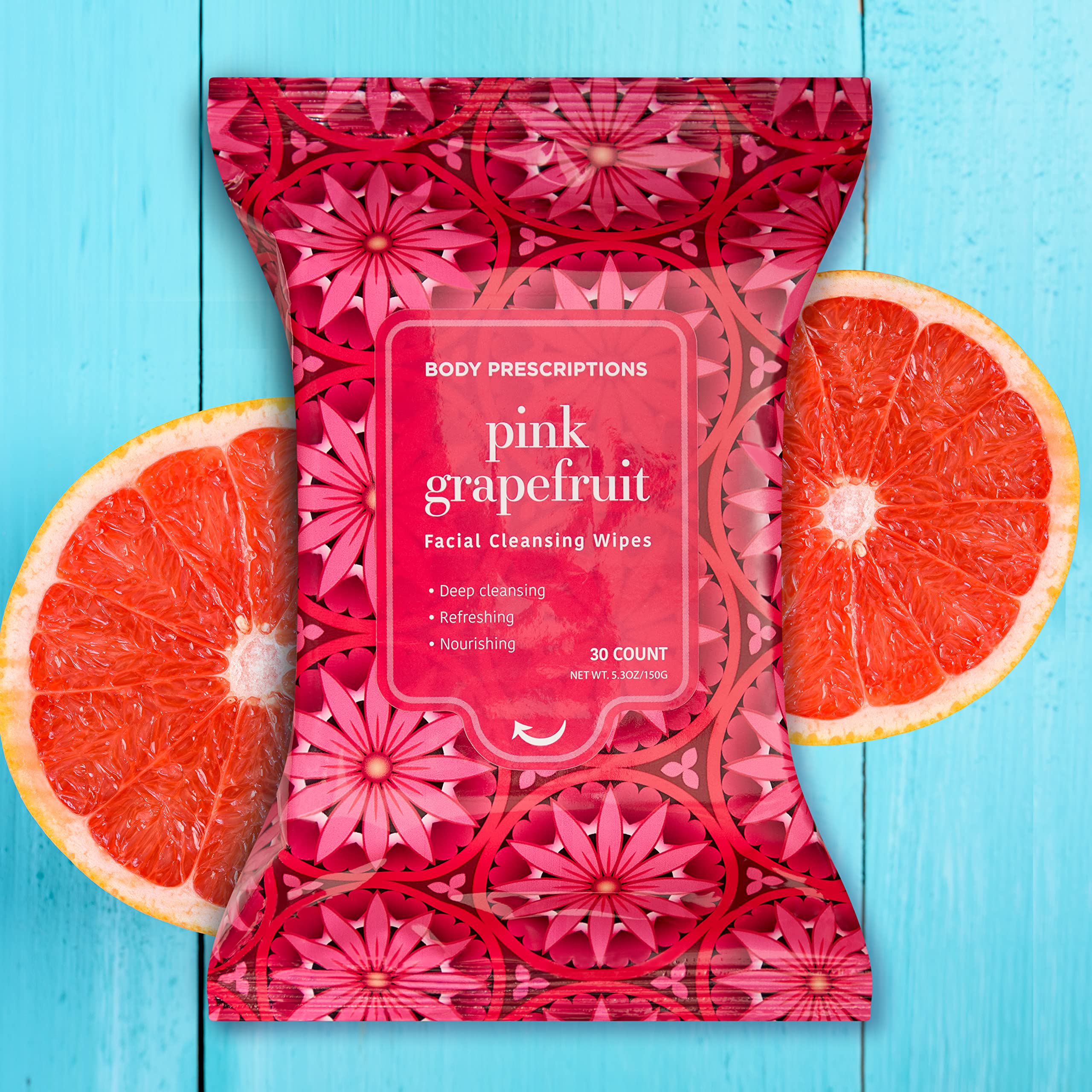 Body Prescriptions Makeup Remover Wipes - Bulk Pack, Gentle Cleansing Wipes For Easy Makeup Removal, Mandarin, Orchid, Grapefrui