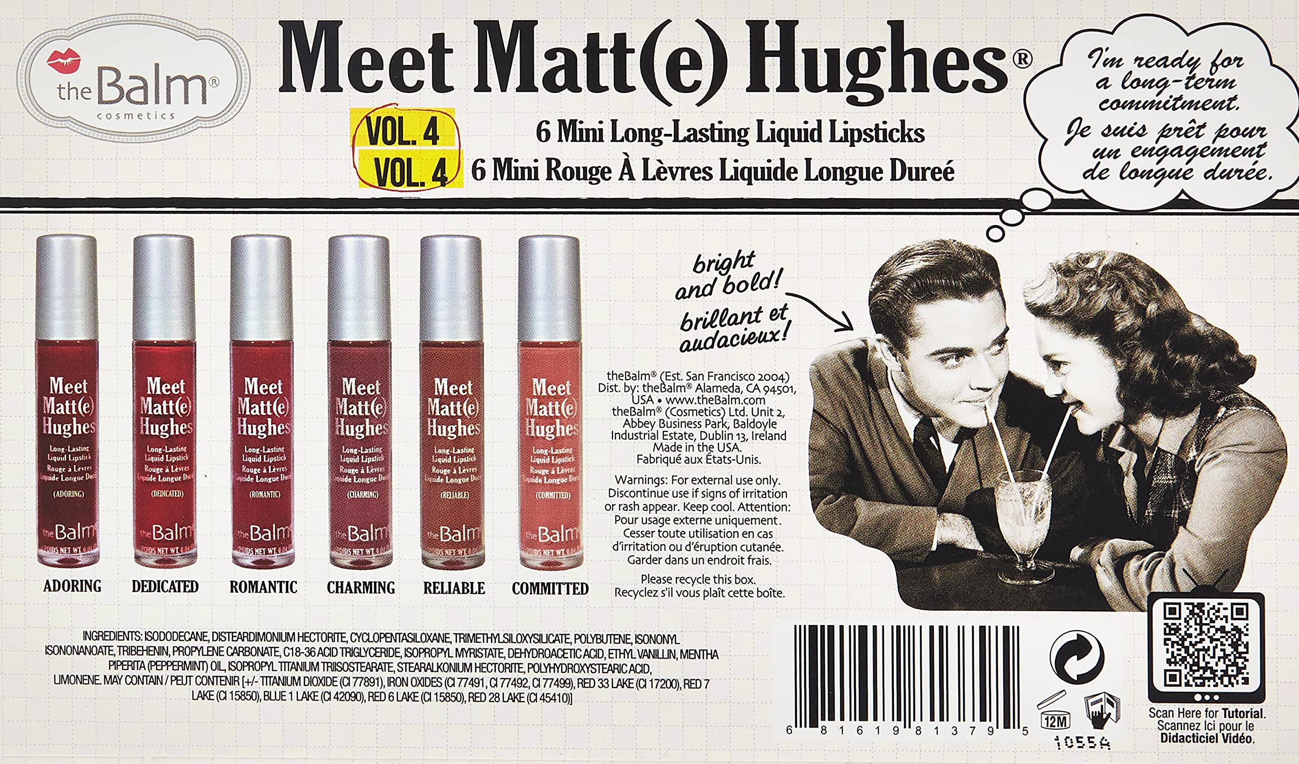 Thebalm Meet Matt(E) Hughes Vol 4 Mini Long-Lasting Liquid Lipsticks, 6 Count