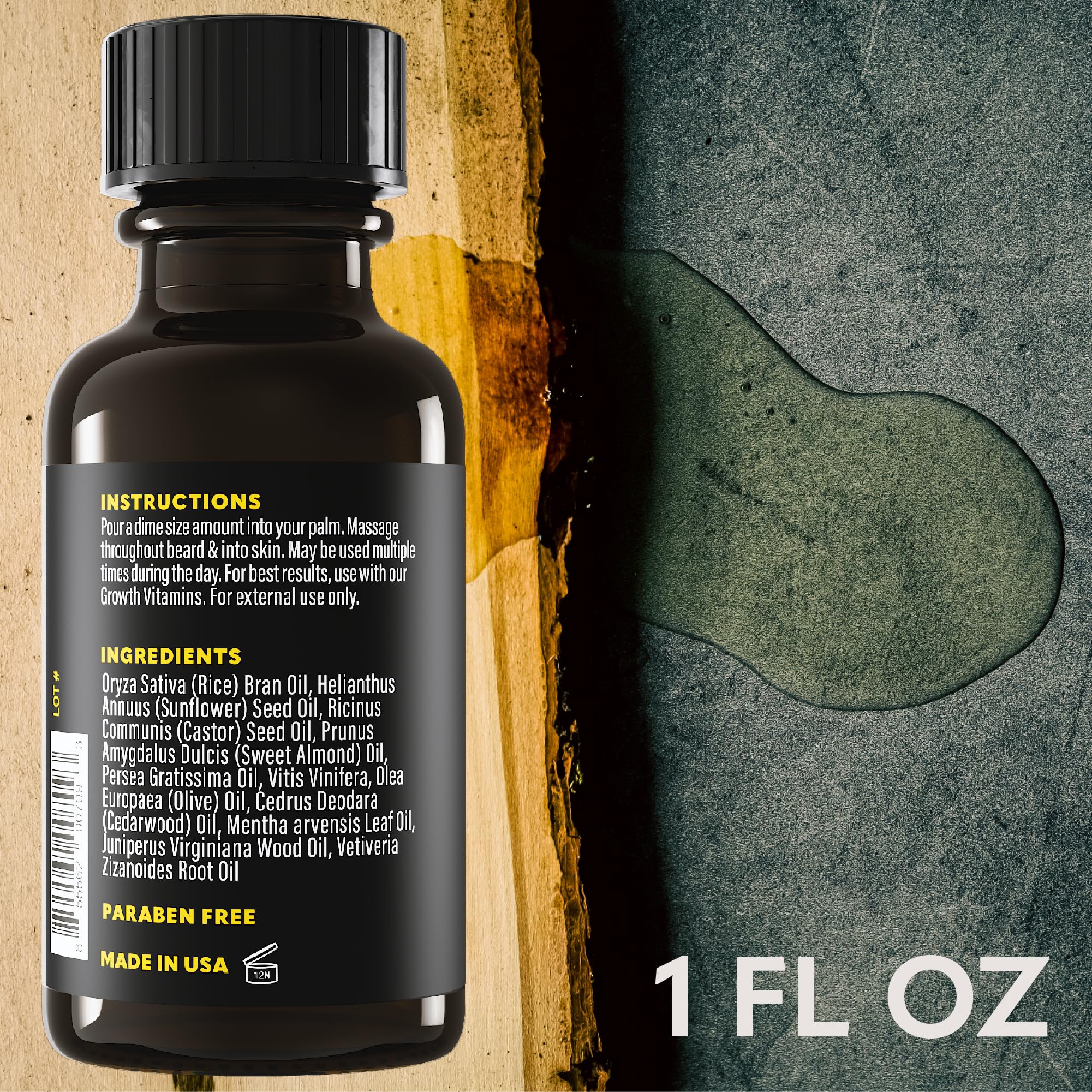 Beard Club - Beard Growth Oil - Grow A Thicker Fuller Beard & Hair, Fill in Patches - Healthy Natural Castor, Coconut and Avocad