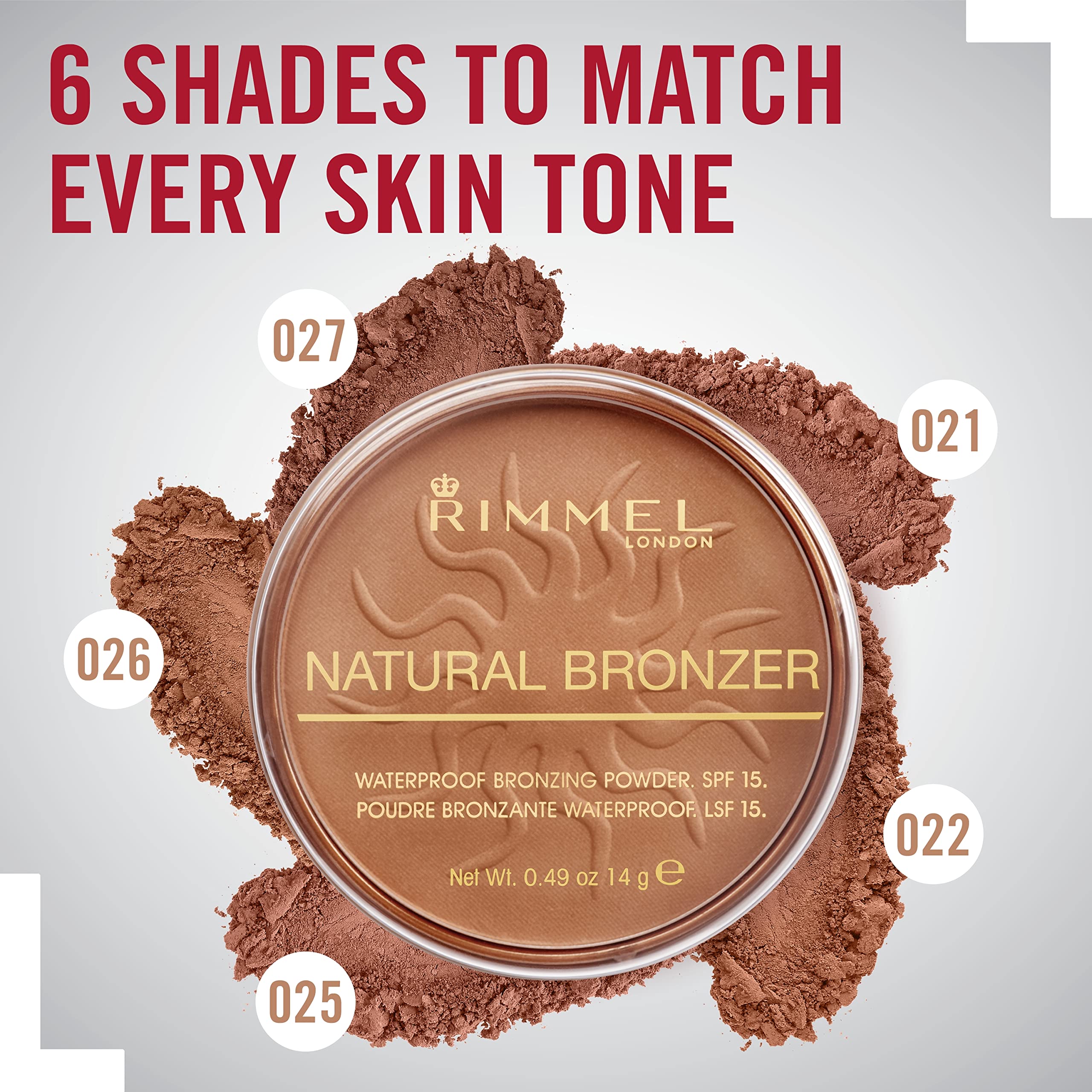 Rimmel London Natural Bronzer, Sun Bronze [022] 0.49 Oz (Pack Of 3)