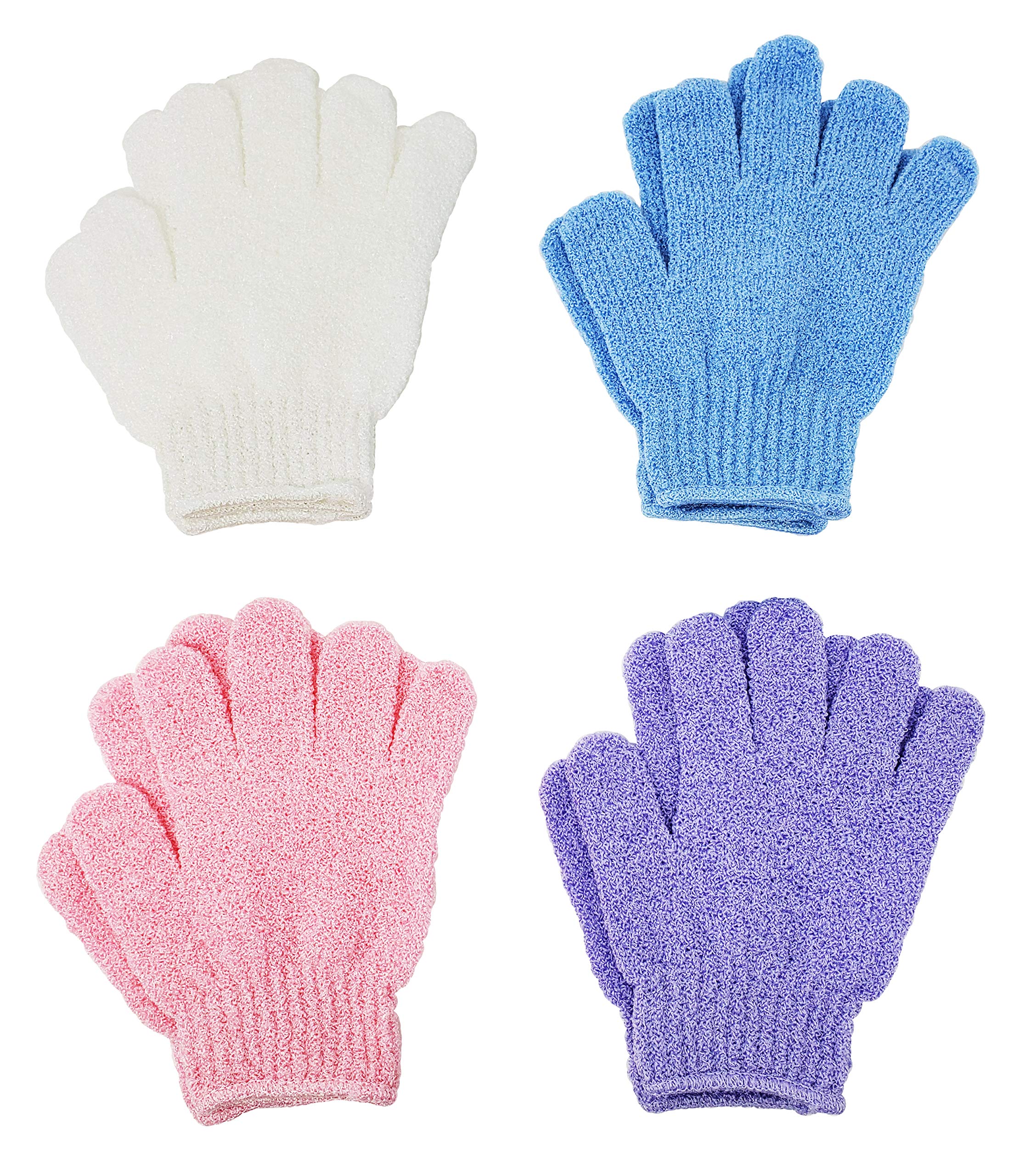 Atb 4 Pairs Exfoliating Gloves - Premium Scrub Wash Mitt For Bath Or Shower - Luxury Spa Exfoliation Accessories For Men And Wom