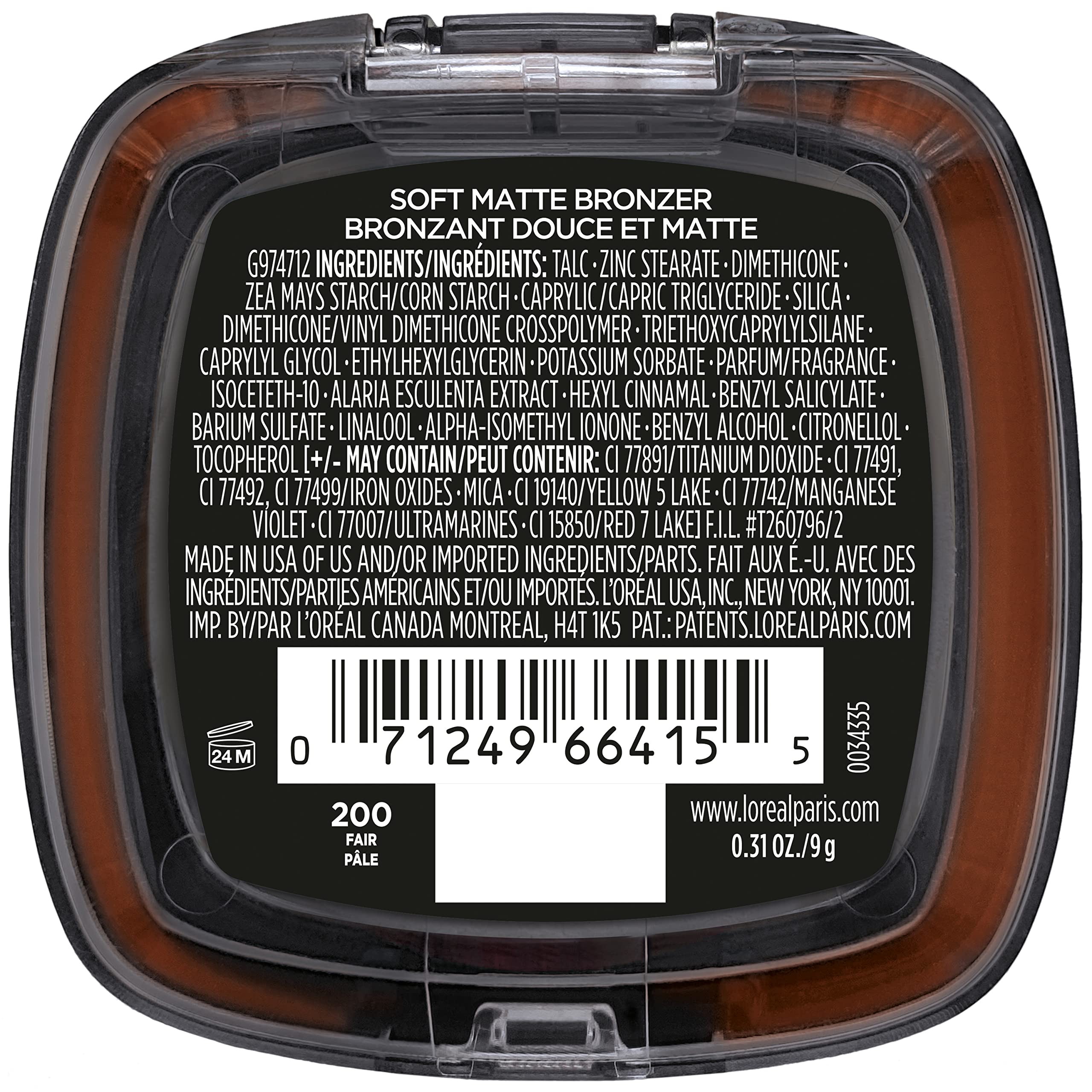 Loraal Paris Infallible Up To 24H Fresh Wear Soft Matte Longwear Bronzer Waterproof, Heatproof, Transfer, Humidity And Sweatproo