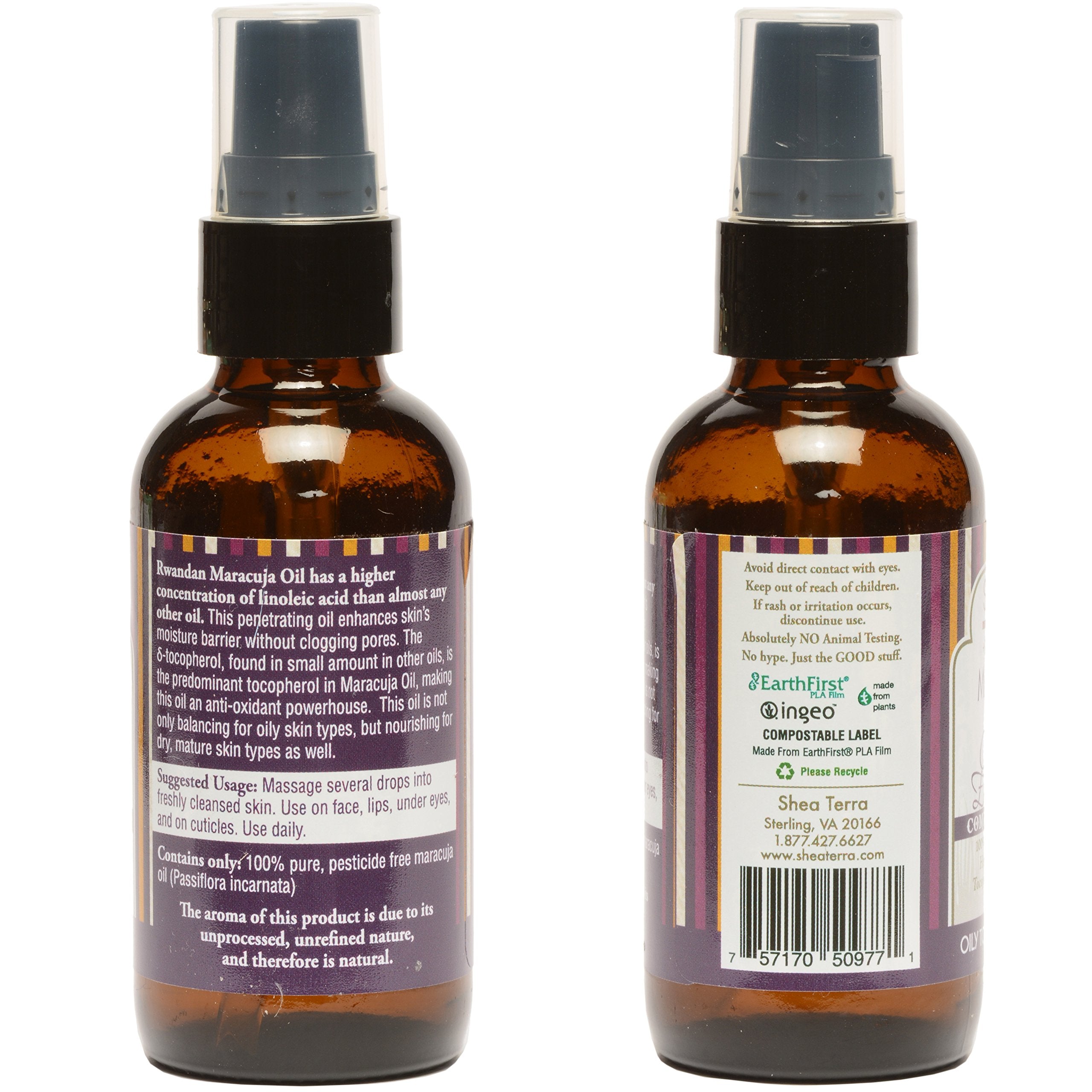 Shea Terra Rwandan Maracuja Cold-Pressed Extra Virgin Oil |All Natural & Organic Emollient Oil Rich In Vitamin C For Super Soft,