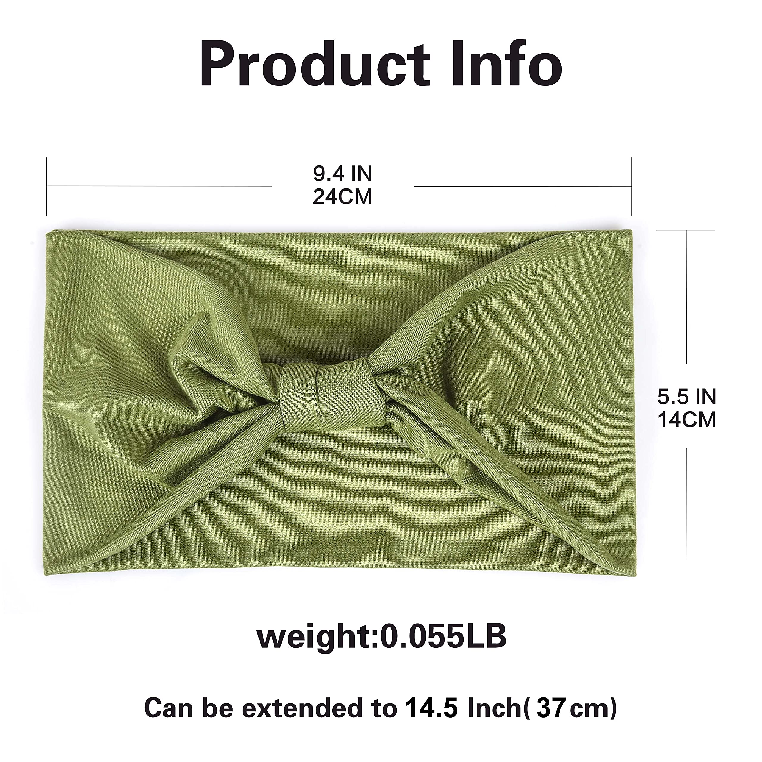 GILI 6 Pack Wide Headbands for Women Non Slip Soft Elastic Hair Bands Yoga Running Sports Workout Gym Head Wraps, Knotted Cotton