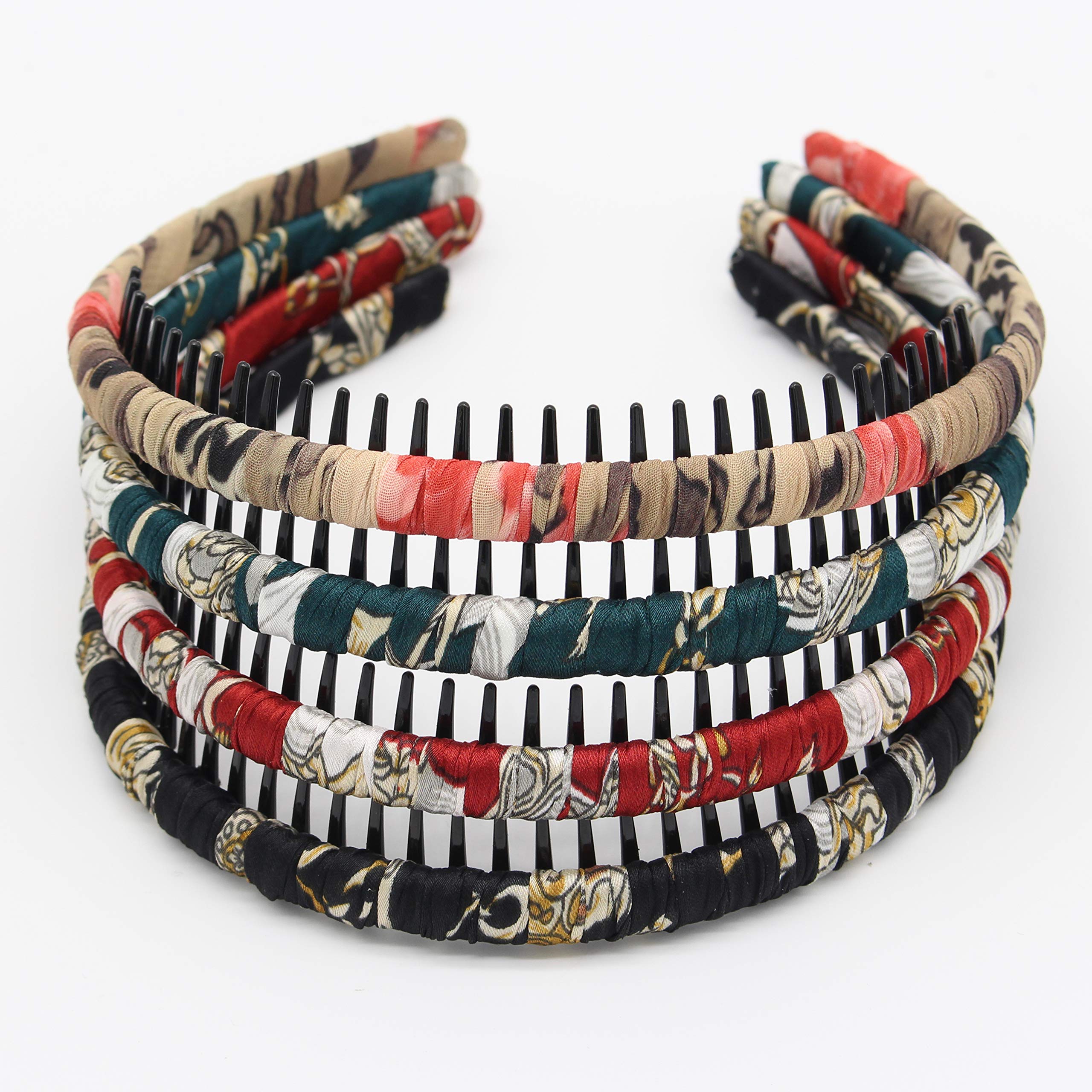 Joband Boho Hair Band Headbands For Women/Girls Teeth Comb Hair Accessories Non-Slip Hairband Resin Hair Hoop (4 Pcs)