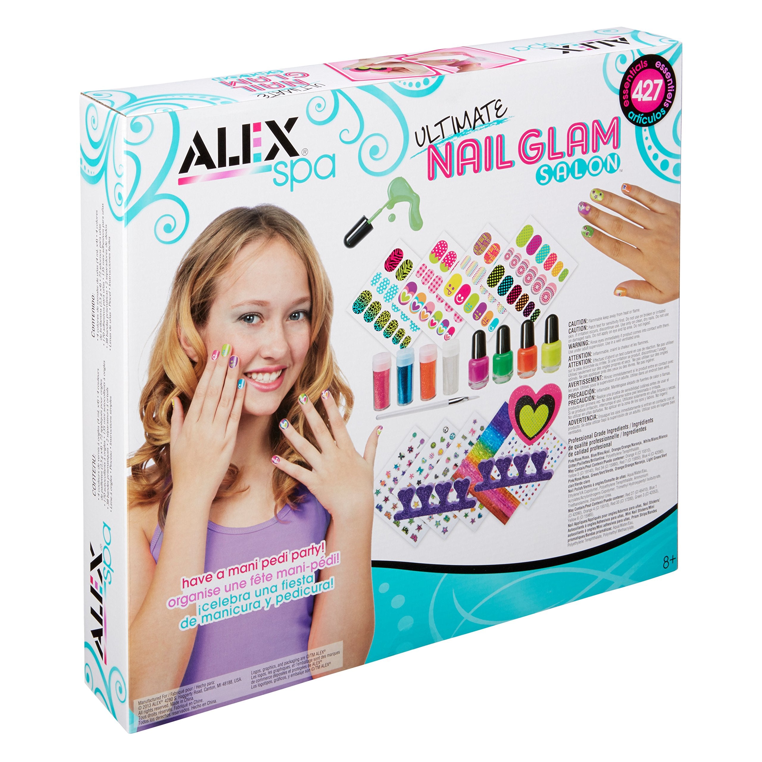 ALEX Toys Ultimate Nail Glam Salon Kit for Girls - Rainbow Acrylic Fashion Activity, Model 126XL