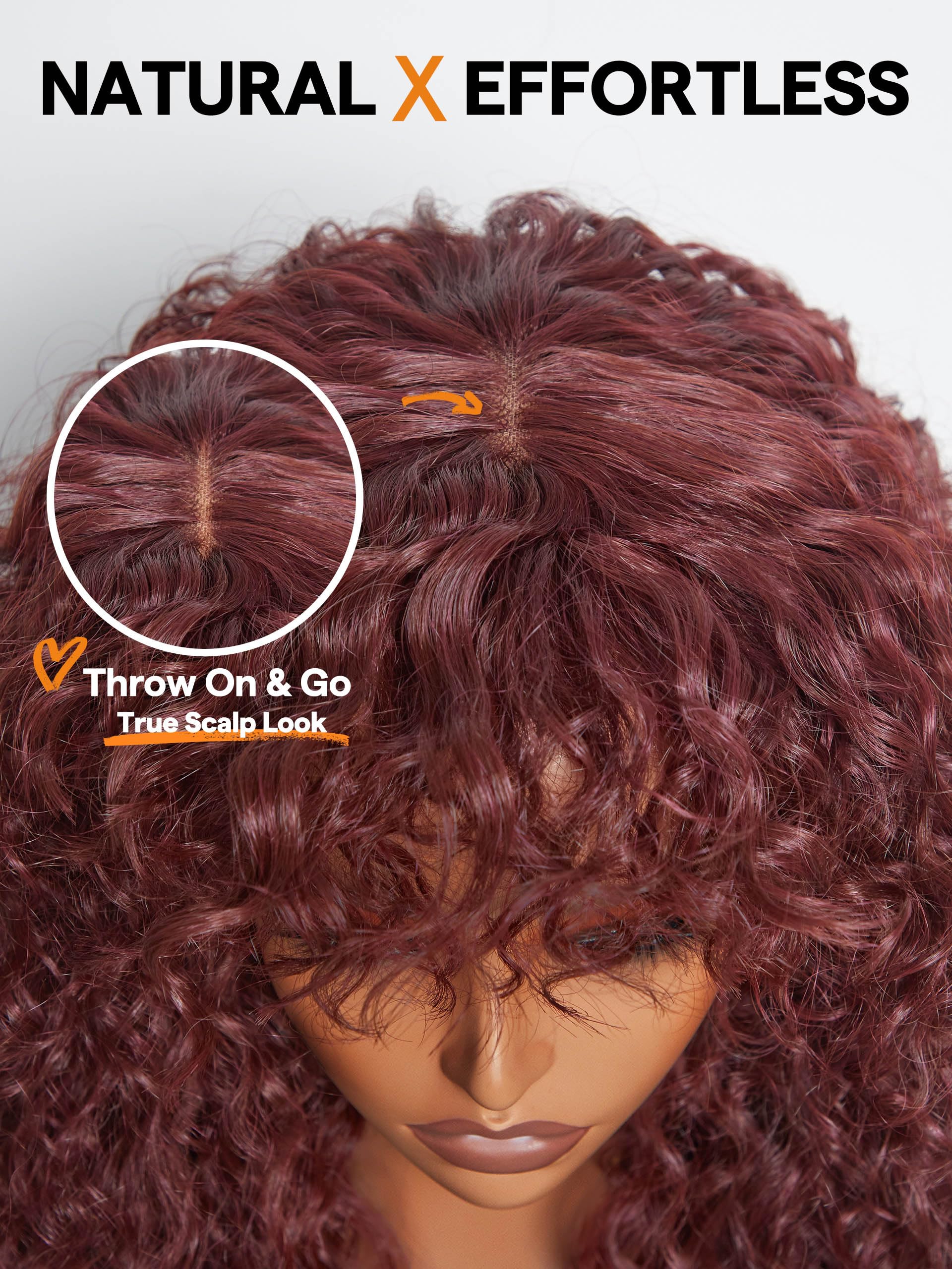 Gorgius Shaggy Haircuts Curly Wig With Bangs Burgundy Colored Wigs Crafted With Style-Archive Technology: Premium Fiber & Remy H