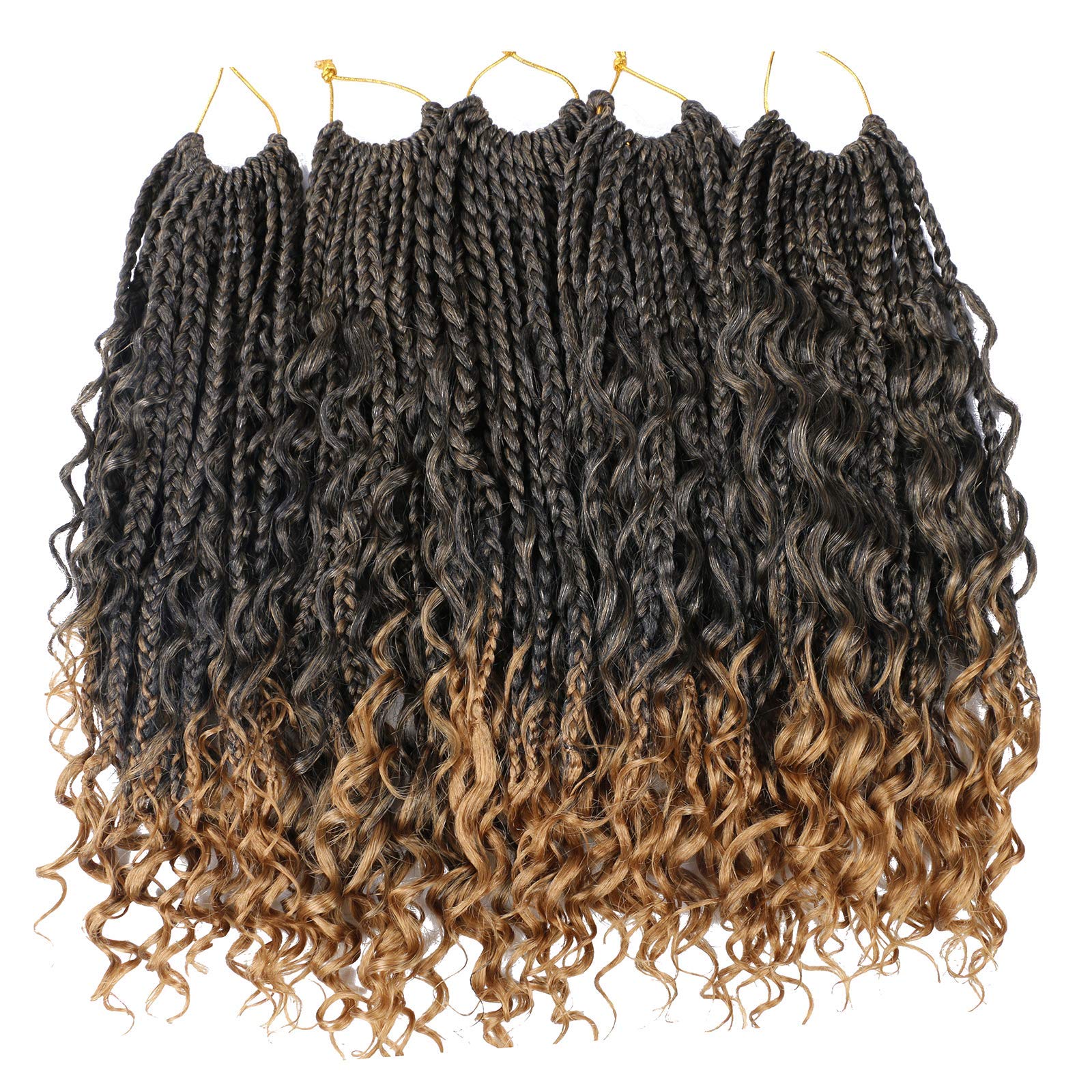 8 packs Crochet Box Braids 8pack Bohomian Box Braids Curly Ends 16 Stands/pack 3X Synthetic Goddess Box Braids Crochet Hair for