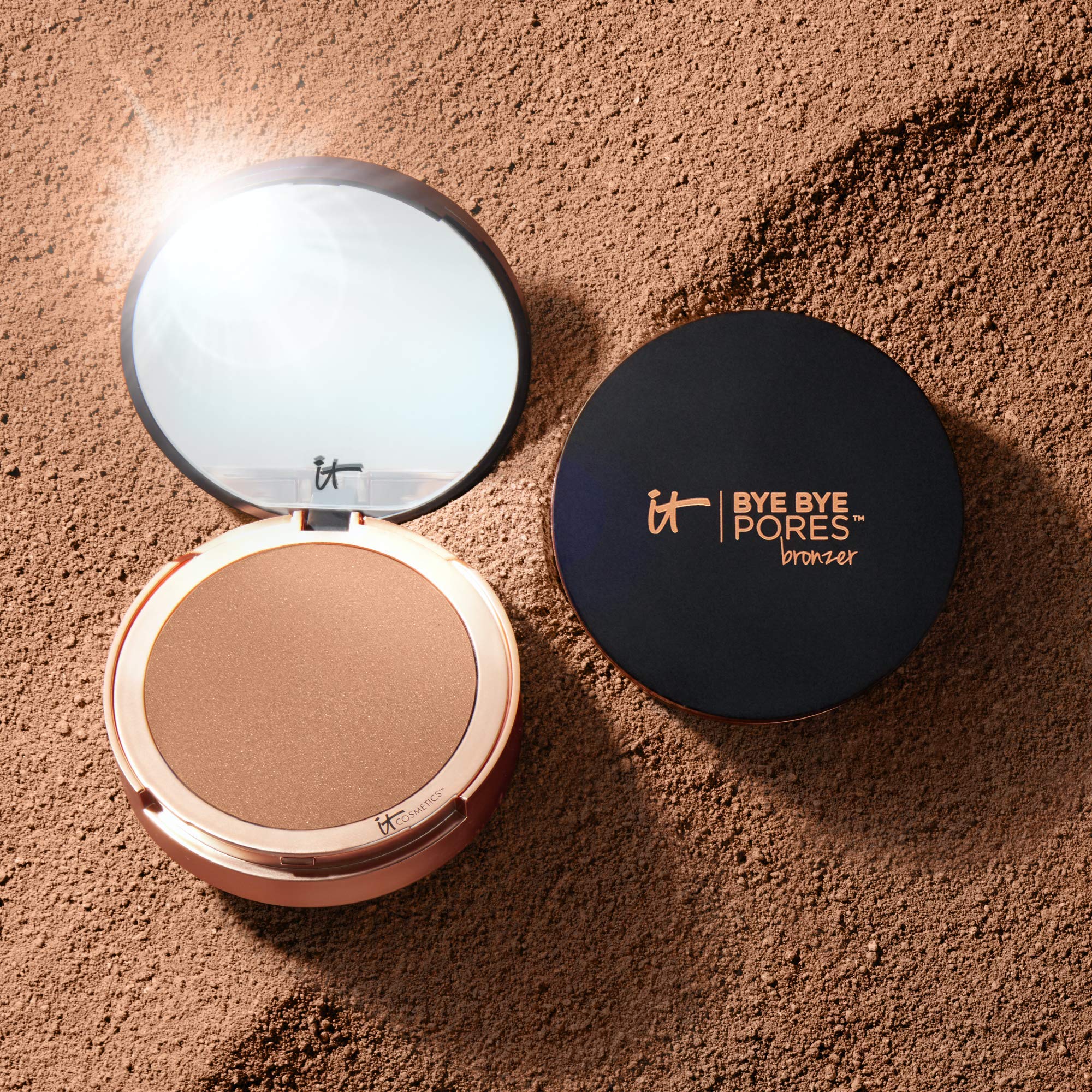 It Cosmetics Bye Bye Pores Anti-Aging Bronzer, Diffuses Look Of Pores + Fine Lines, Sun-Kissed Glow Face Makeup Powder, Oil-Free