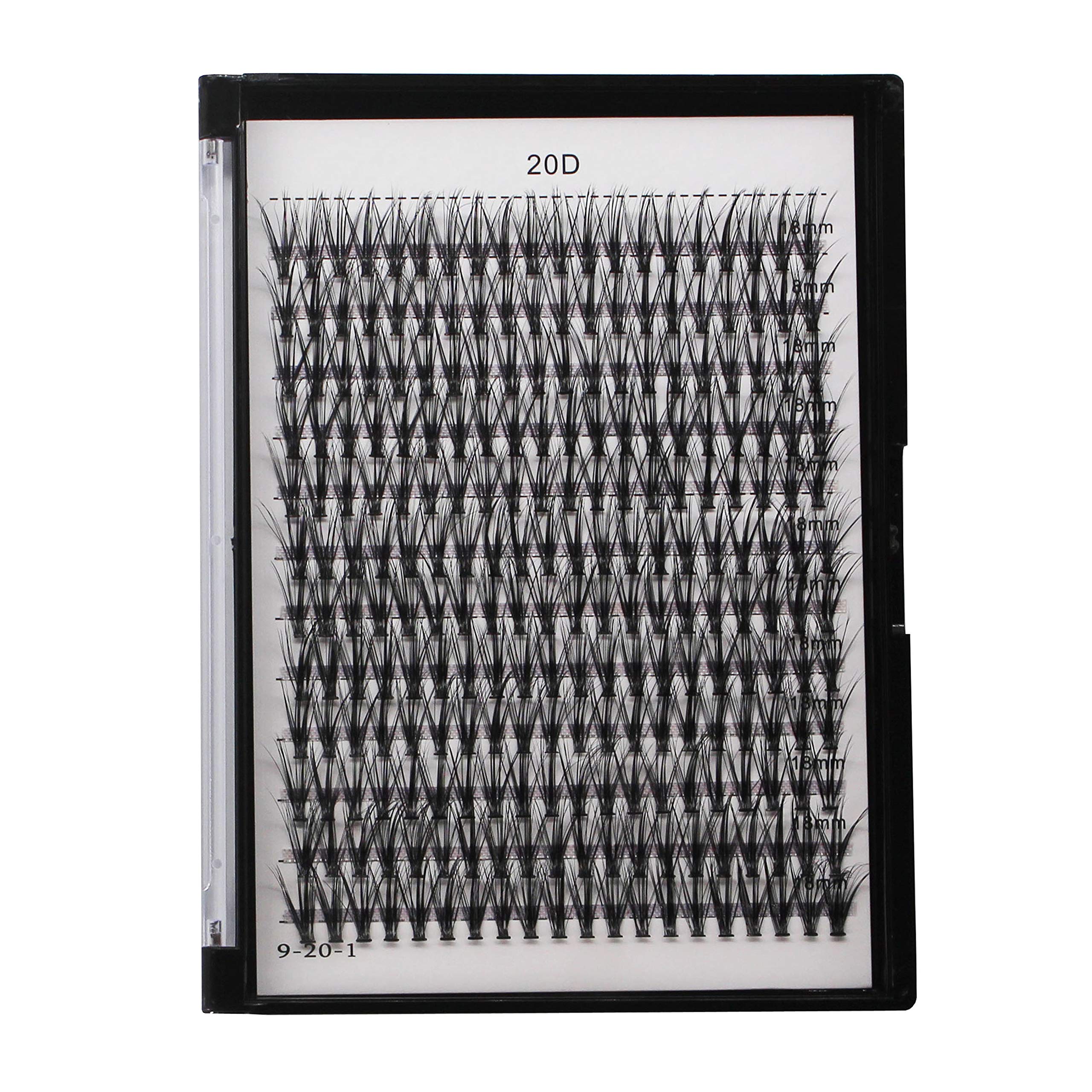 Bodermincer 240pcs 20D D Curl Lashes Clusters Professional Makeup Individual Cluster Eye Lashes (20D-D Curl-18mm)