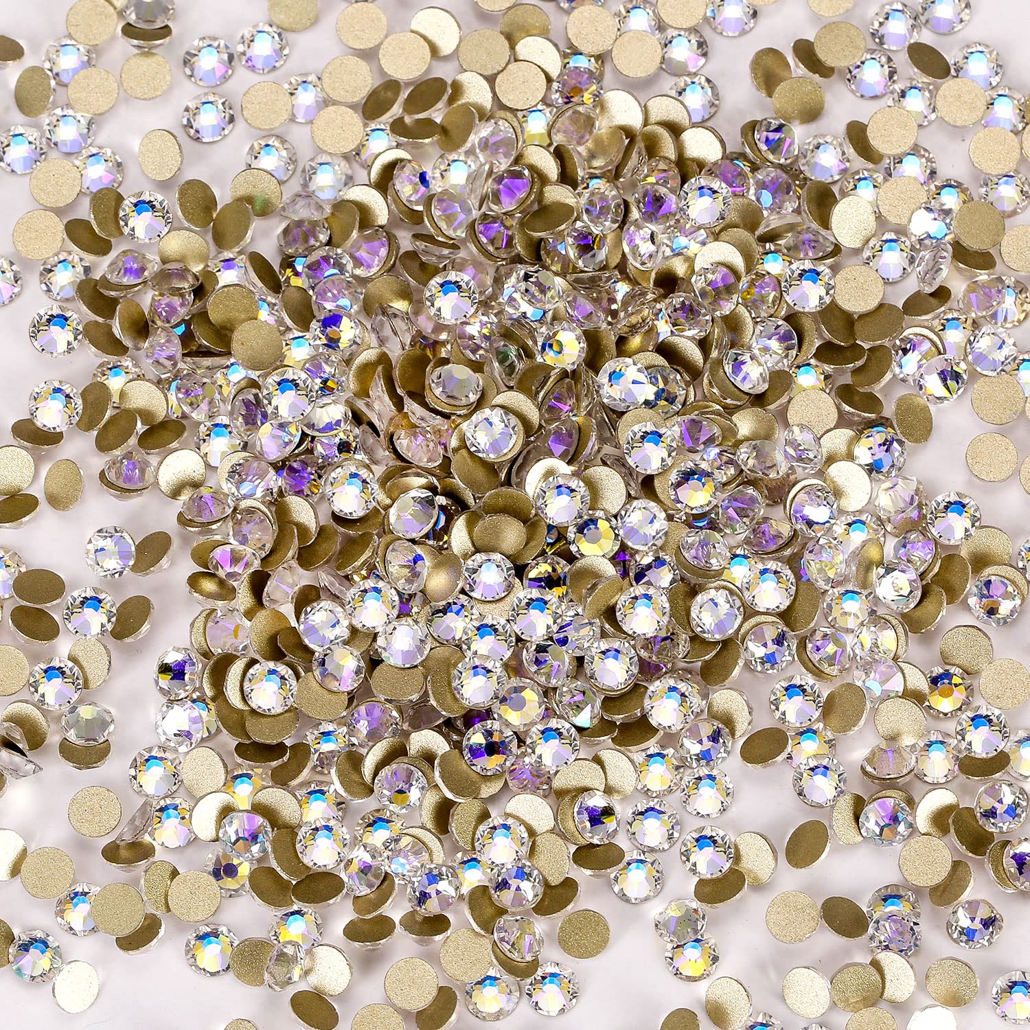 Novani Rhinestones Flatback Rhinestones Glass Gems Stones Jewels Round Gemstones Non-Hotfix Crystal for Crafts,SS30,288 Pieces,M