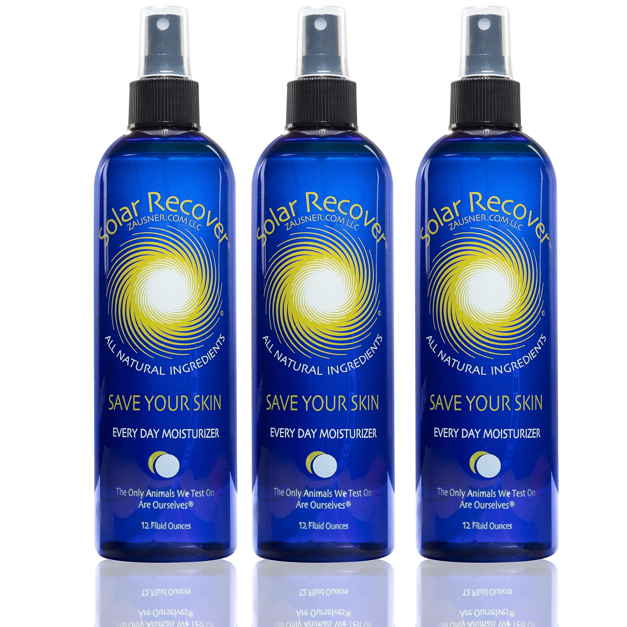Solar Recover After Sun Moisturizing Spray 3 Pack (12 Ounce Each) - Hydrating Facial & Body Mist - 2460 Sprays Of Sunburn Relief