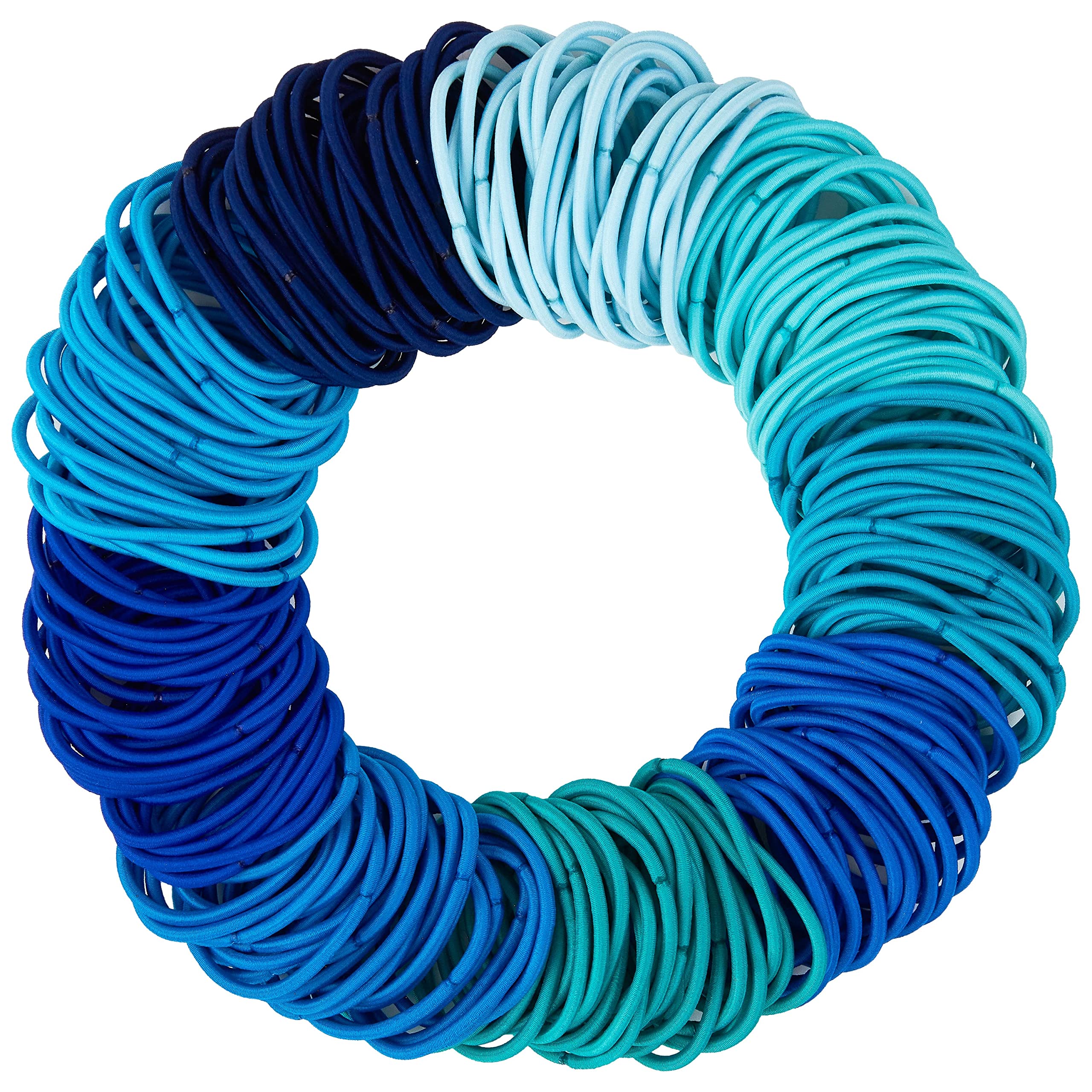 Expressions 216-Piece Hair Ties Value Pack: 4mm Elastics in Shades Of Blue, No Metal Bands for Women, Durable Ponytail Holders f