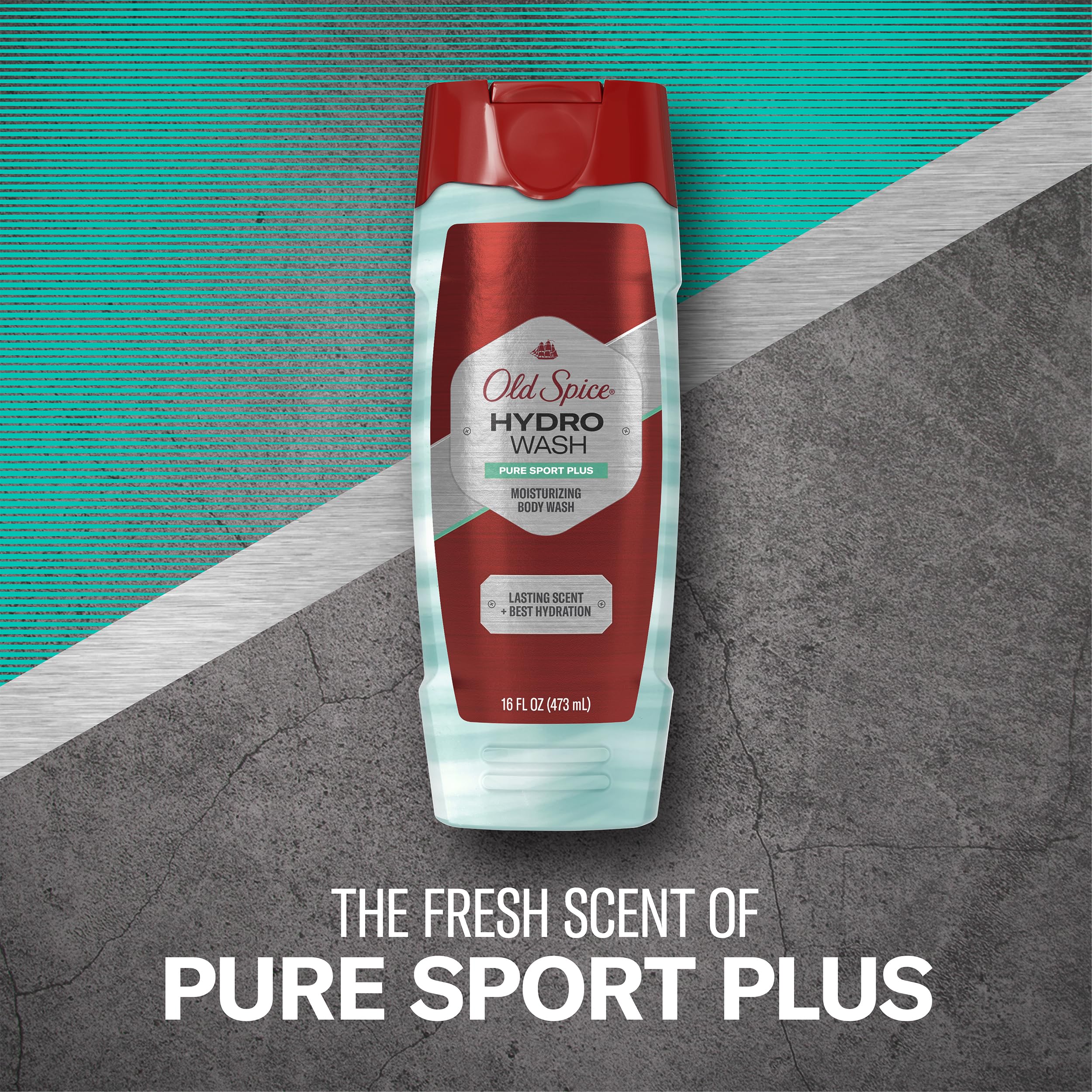 Old Spice Hydro Wash Body Wash Hardest Working Collection Pure Sport Plus, 16 Oz