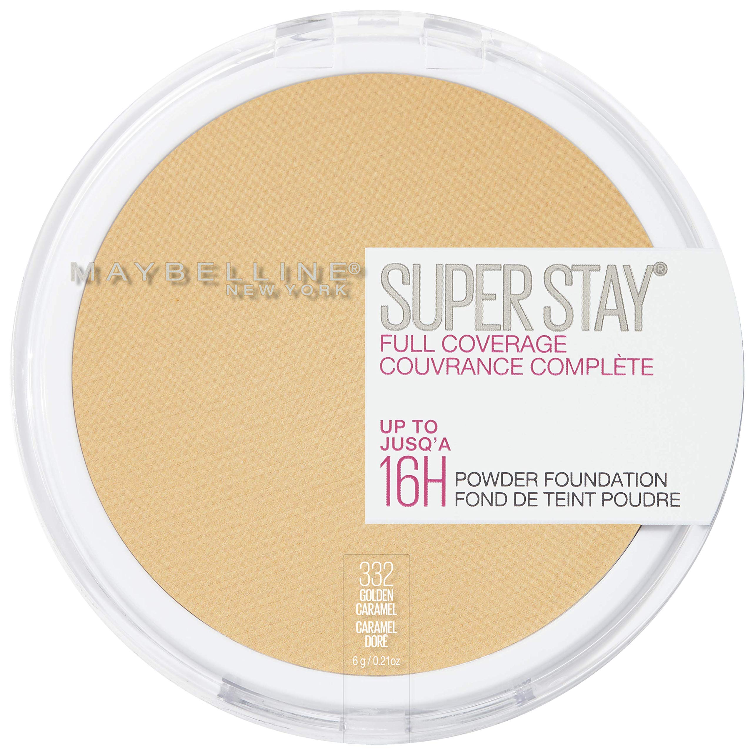 Maybelline Super Stay Full Coverage Powder Foundation Makeup, Up To 16 Hour Wear, Soft, Creamy Matte Foundation, Golden Caramel,