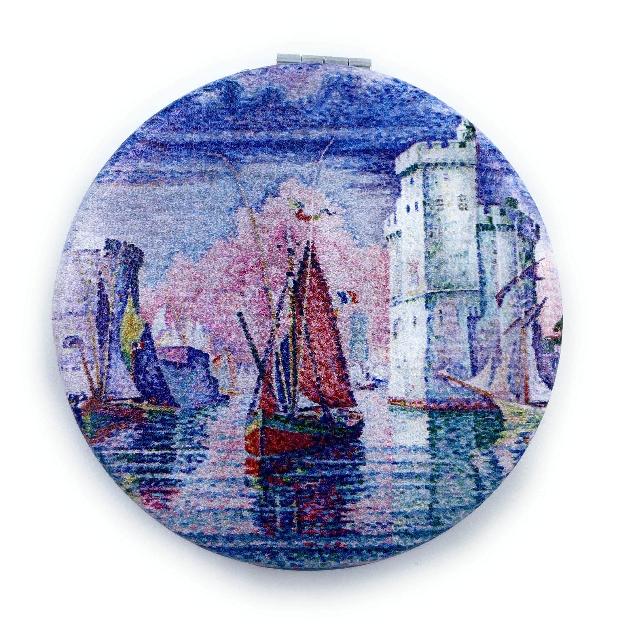 Mirror Small Fold Pocket Makeup Mirror Purple Cosmetic Mirror Handheld Variety Paul Signac Print Great Wedding Gift