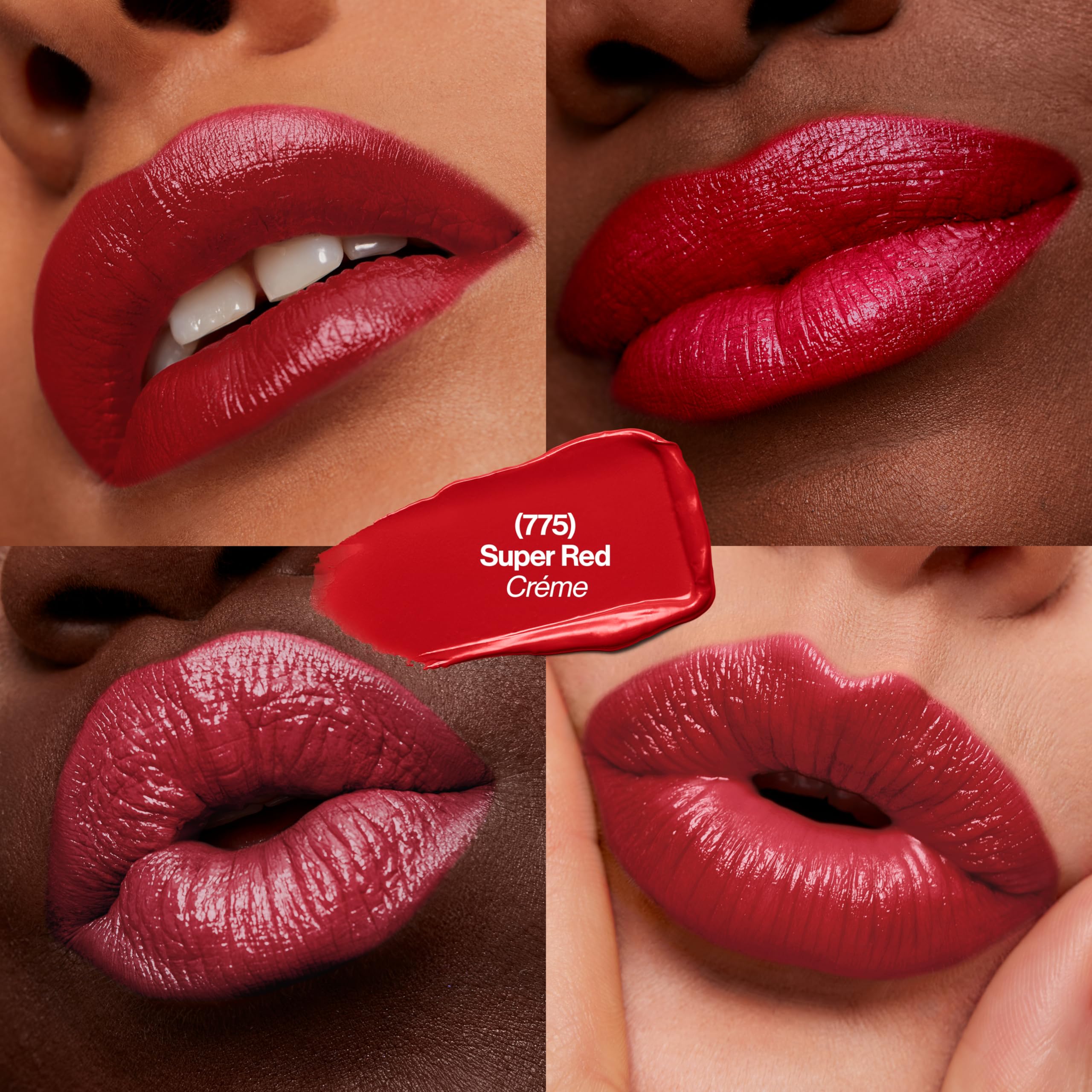 Revlon Super Lustrous Lipstick, Creamy Formula For Soft, Fuller-Looking Lips, Moisturized Feel, 775 Super Red, 0.15 oz