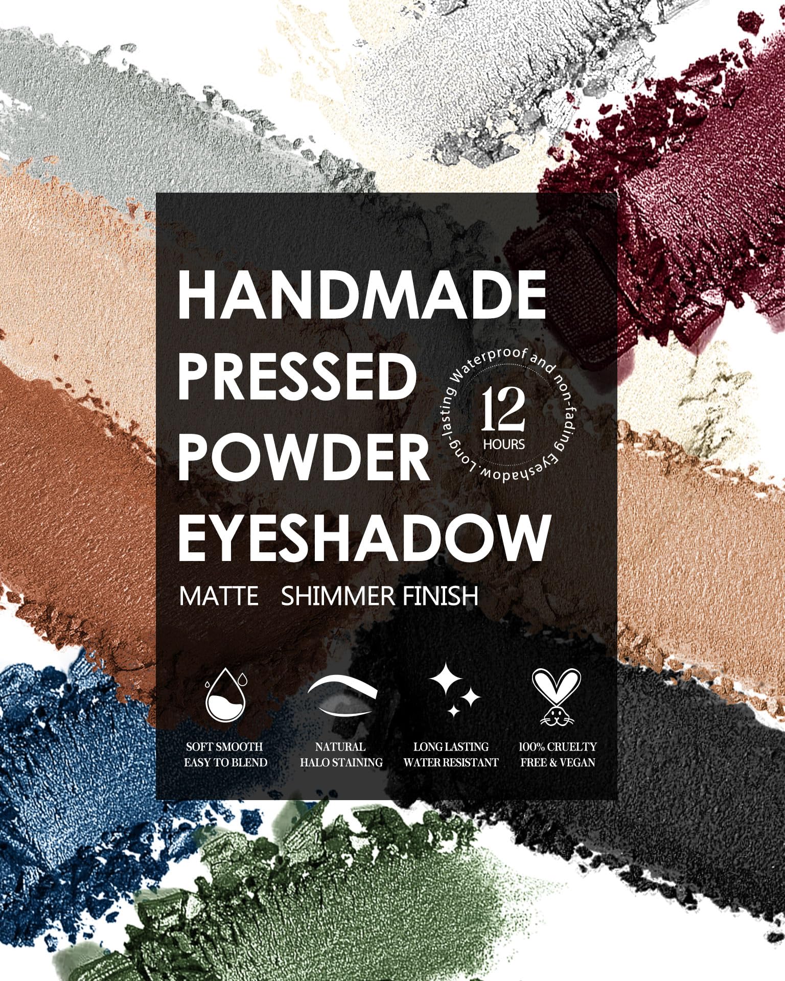 Hoomuss Single Pink Eyeshadow Matte, Handmade Pressed Eyeshadow Palette Long Lasting With No Creasing, Intense Color Pigmented P