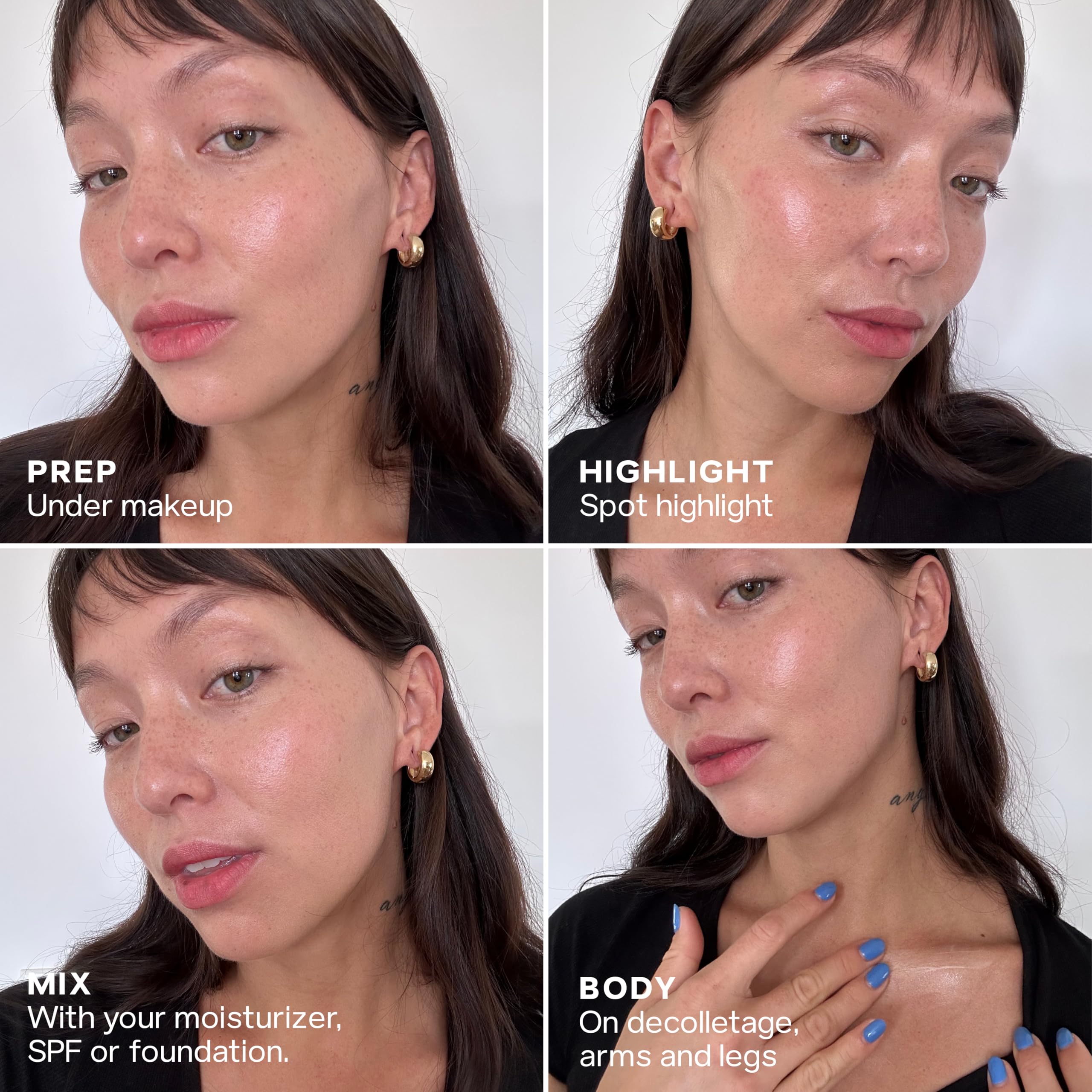Saie Glowy Super Gel Lightweight Illuminator - Luminizer And Makeup Primer For Glowing Skin - Enriched With Vitamin C + Hydratin