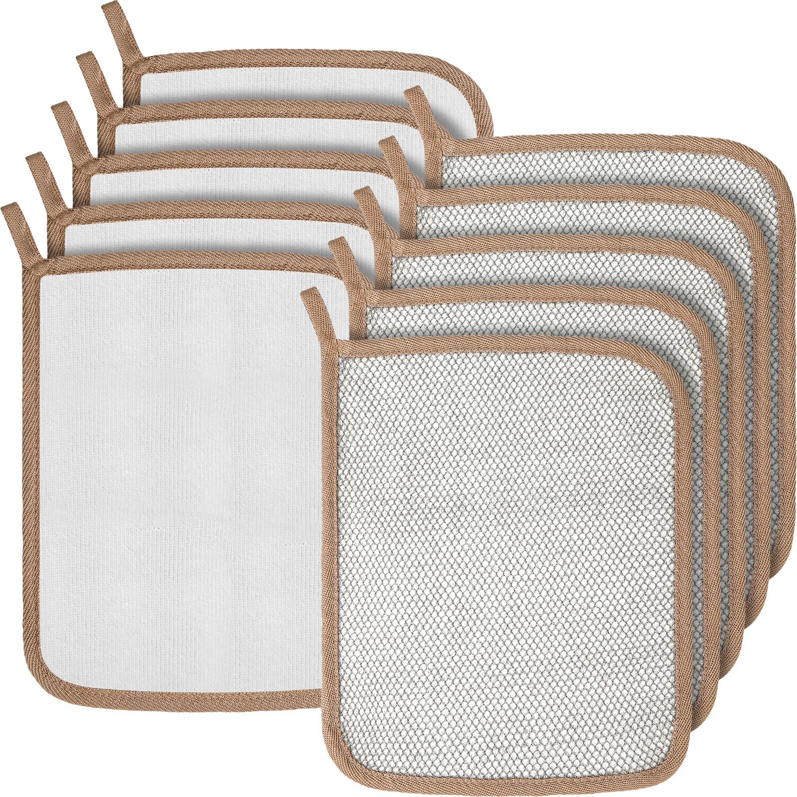 Tudomro 10 Pcs Exfoliating Washcloths Double Sided Man Wash Cloths Body Face Exfoliating Scrub Cloths For Shower Men Women(10.2