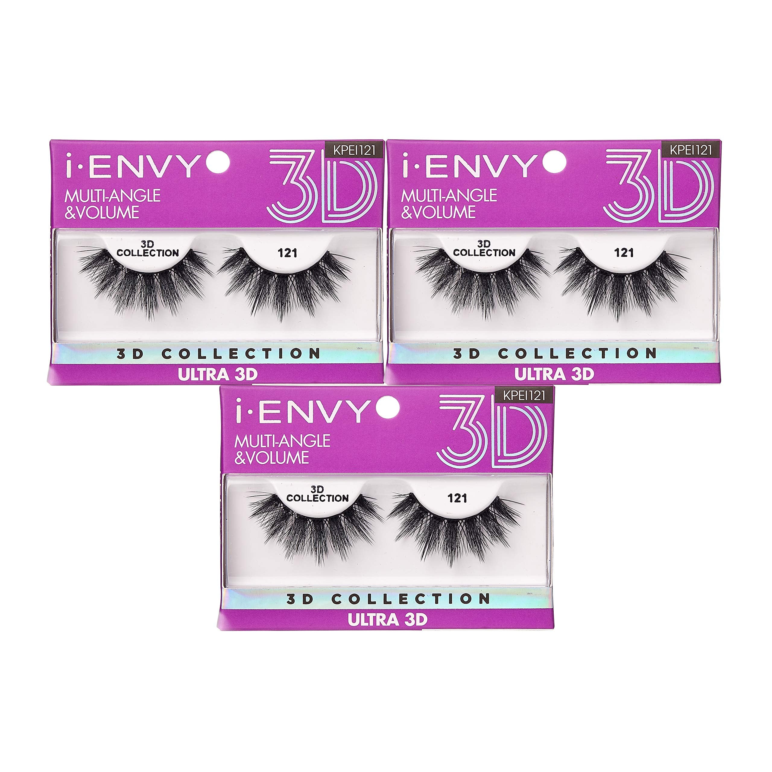 KISS i Envy 3D Collection Eyelashes Multiangle & Volume (KPEI121) 3 PACK