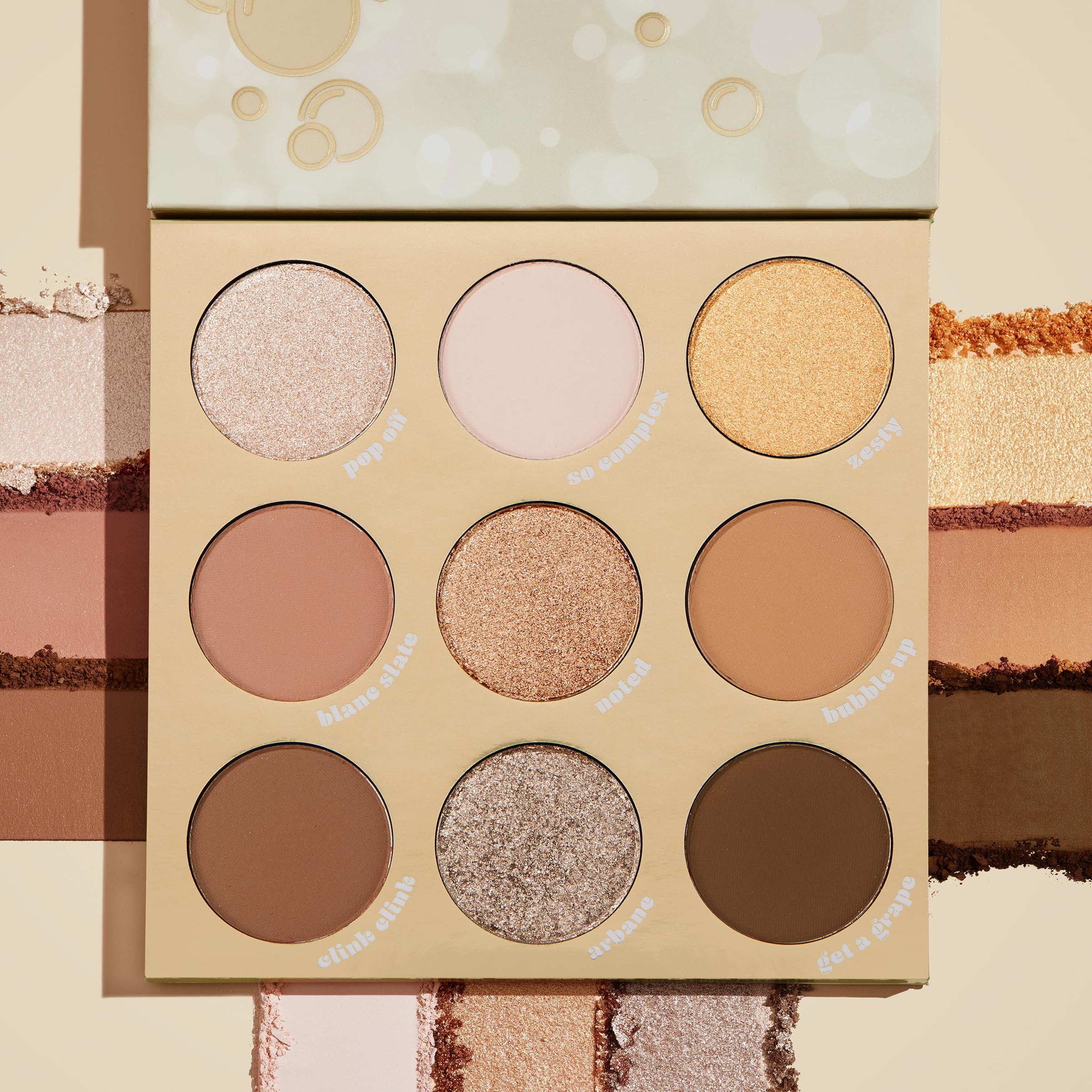 ColourPop Feelin' Bubbly Shadow Palette - Brown & Gold Palette with Metallic and Matte Finishes - High-Pigment Makeup with a Lon
