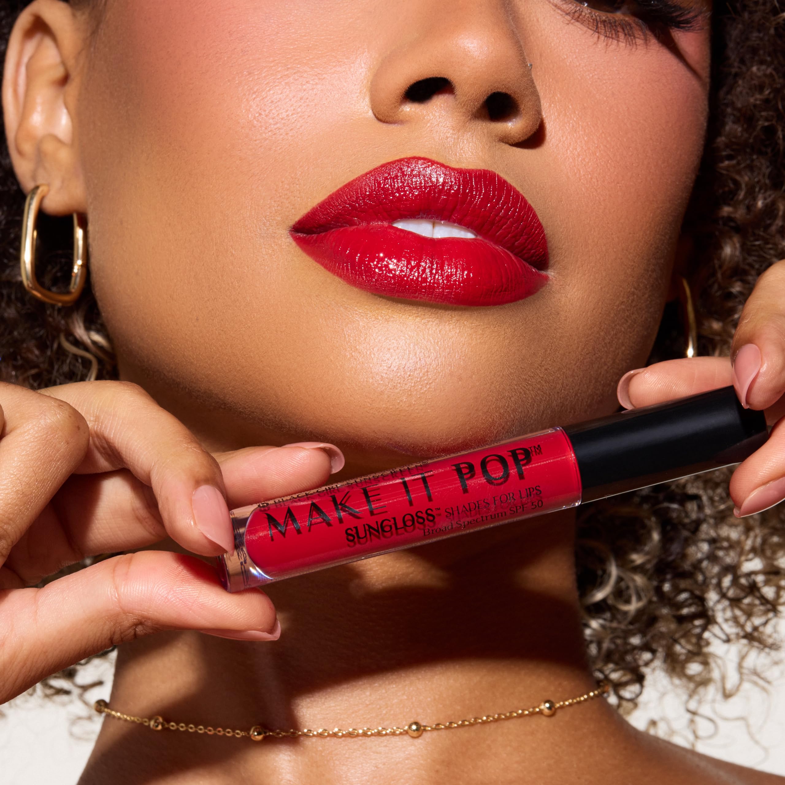 Black Girl Sunscreen - Make It Pop Sungloss - Revolutionary Sun Protection And Gloss In One - Spf 50 (French Kiss)