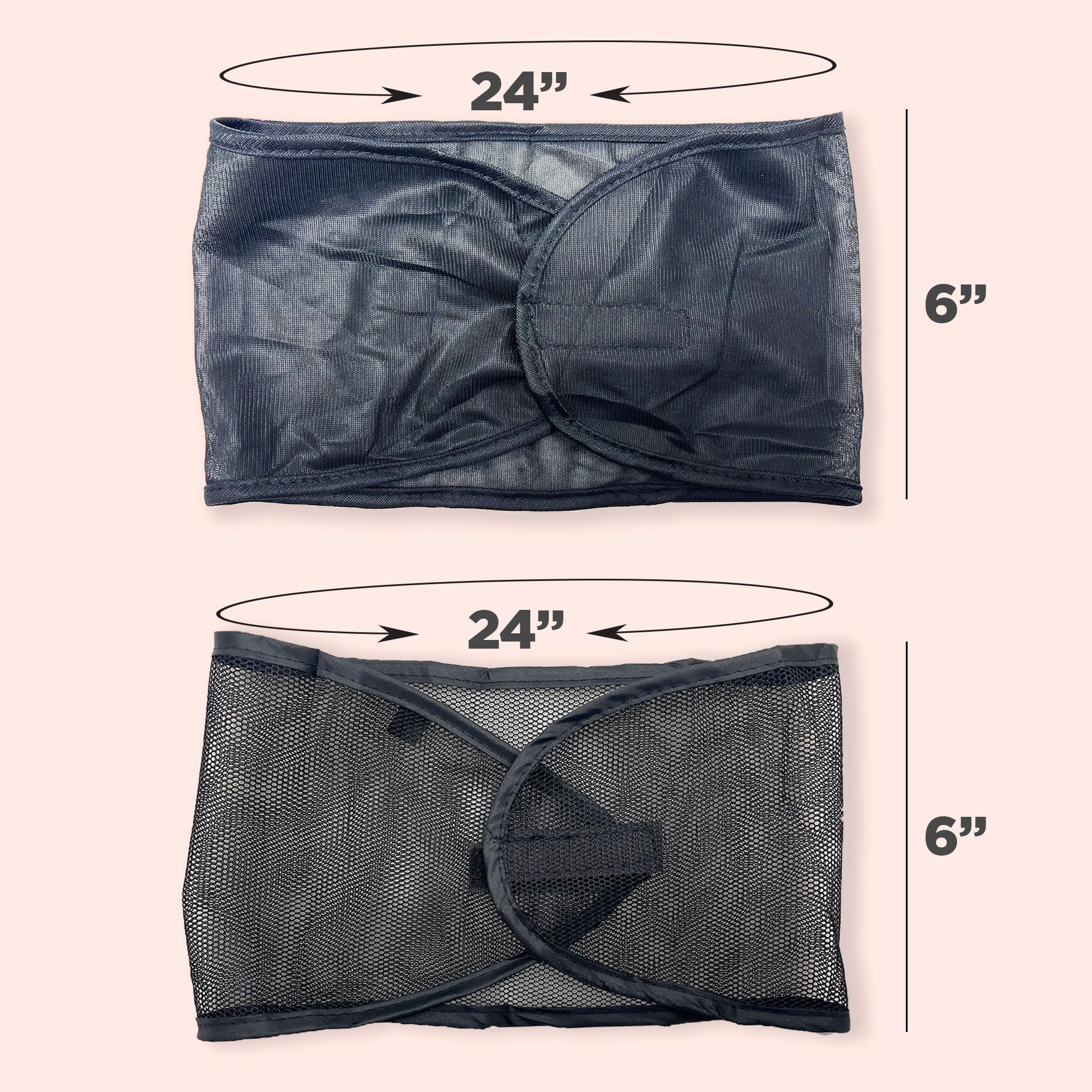 DONNA Satin & Mesh Wrap Set - Adjustable, Breathable Fabric for Short Hair - Black, One Size, Model 658302821337