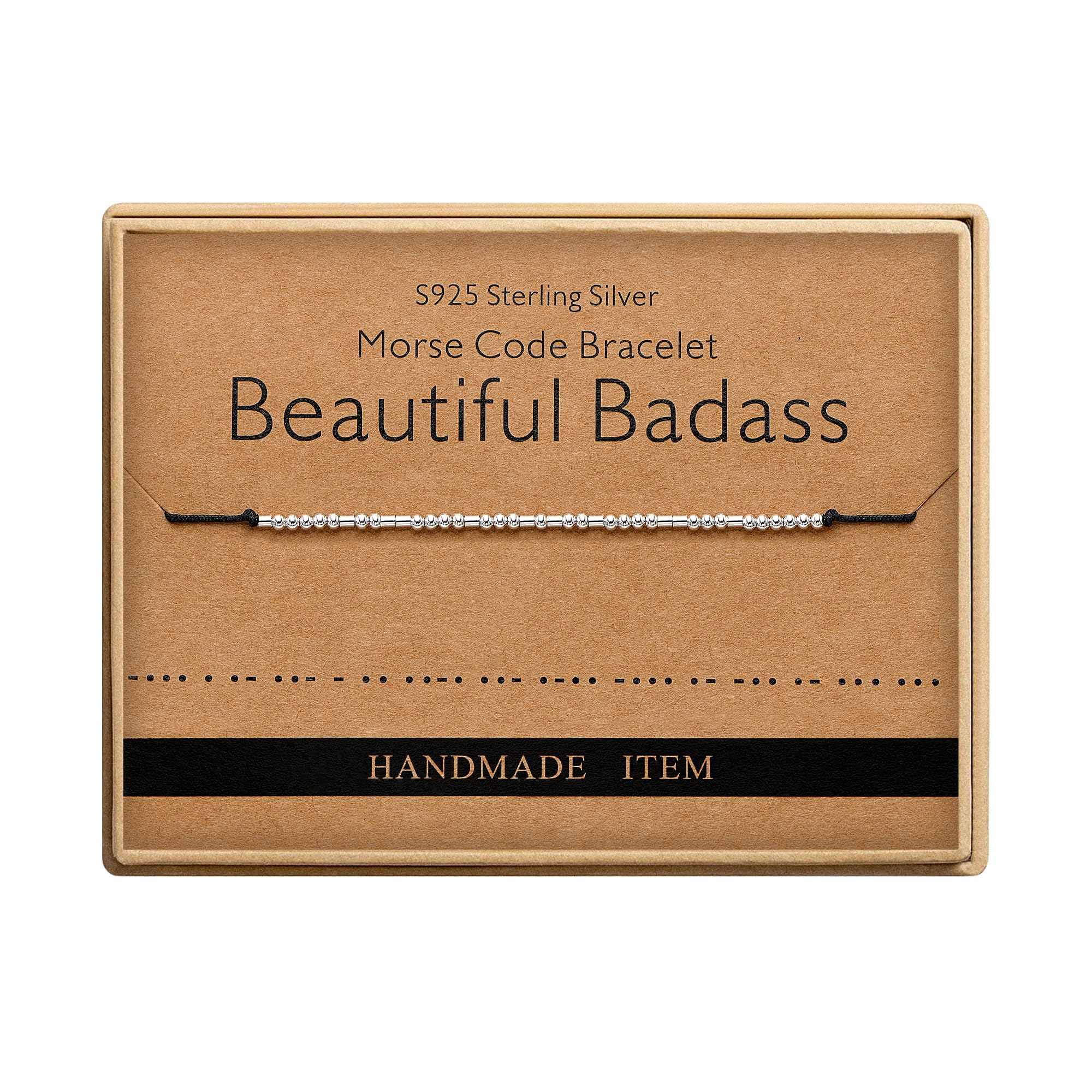 Inspirational Gifts for Women Beautiful Badass Morse Code Bracelets for Women Funny Gifts for Women Friend Gifts for Women