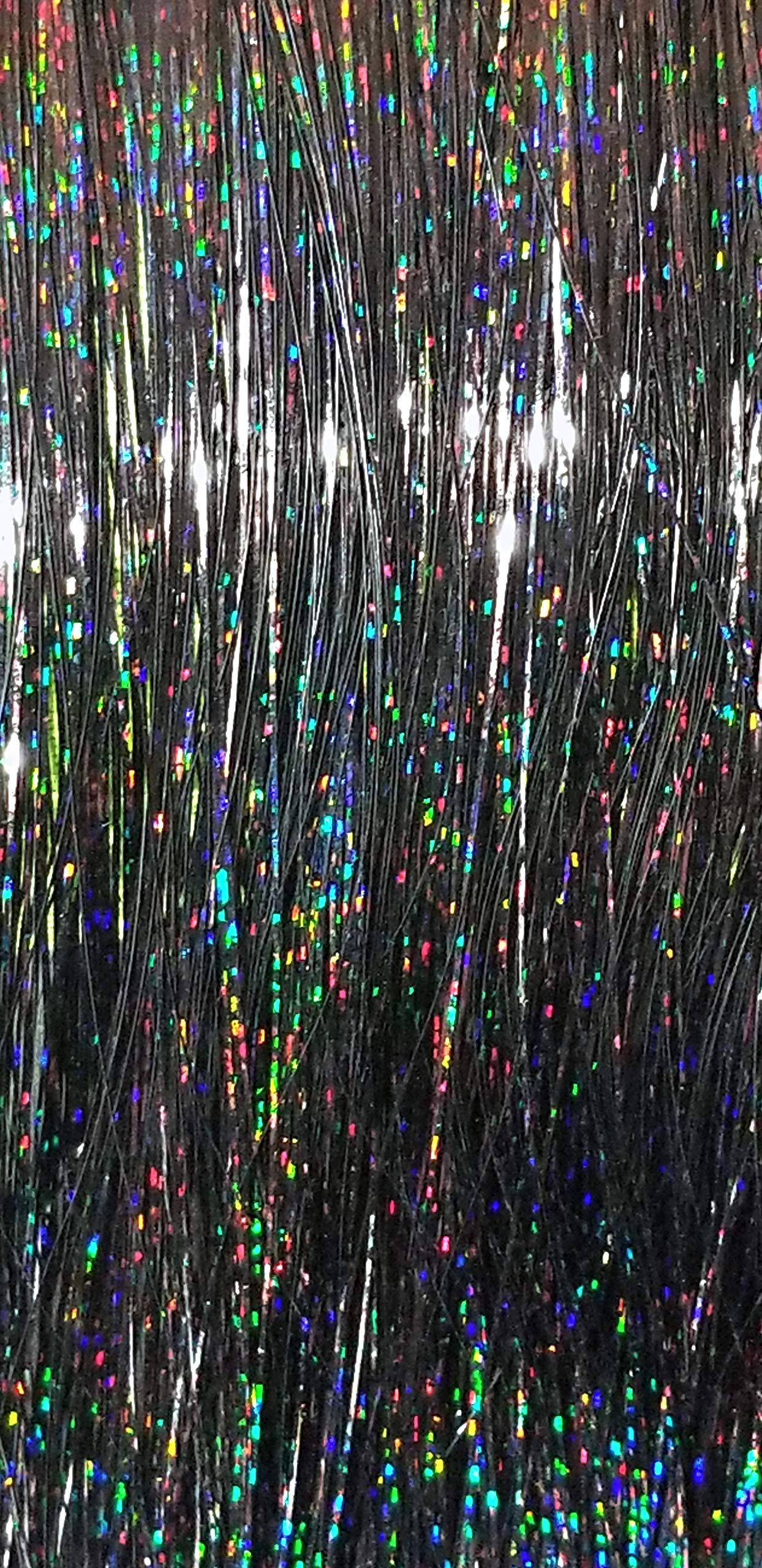 40 Sparkling Hair Tinsel 100 Strands (Stellar Midnight Black)