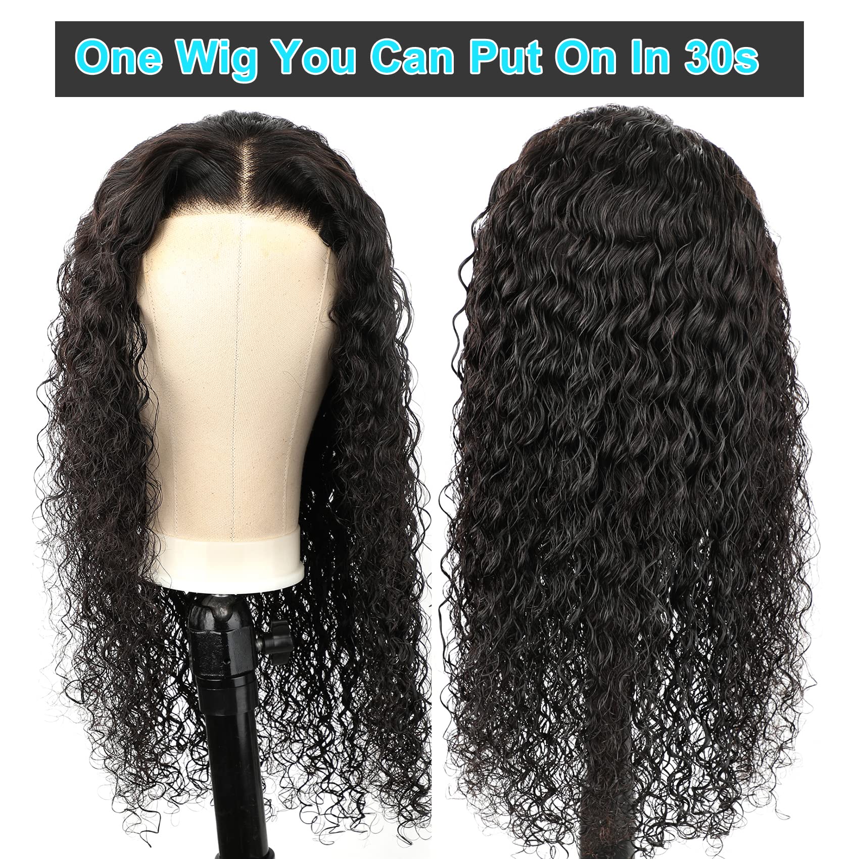 Bly Glueless Wear And Go Lace Front Wigs For Women Deep Wave Curly Wig No Glue Ready To Wear 4X4 Lace Pre Cut Wig Pre Plucked Wi