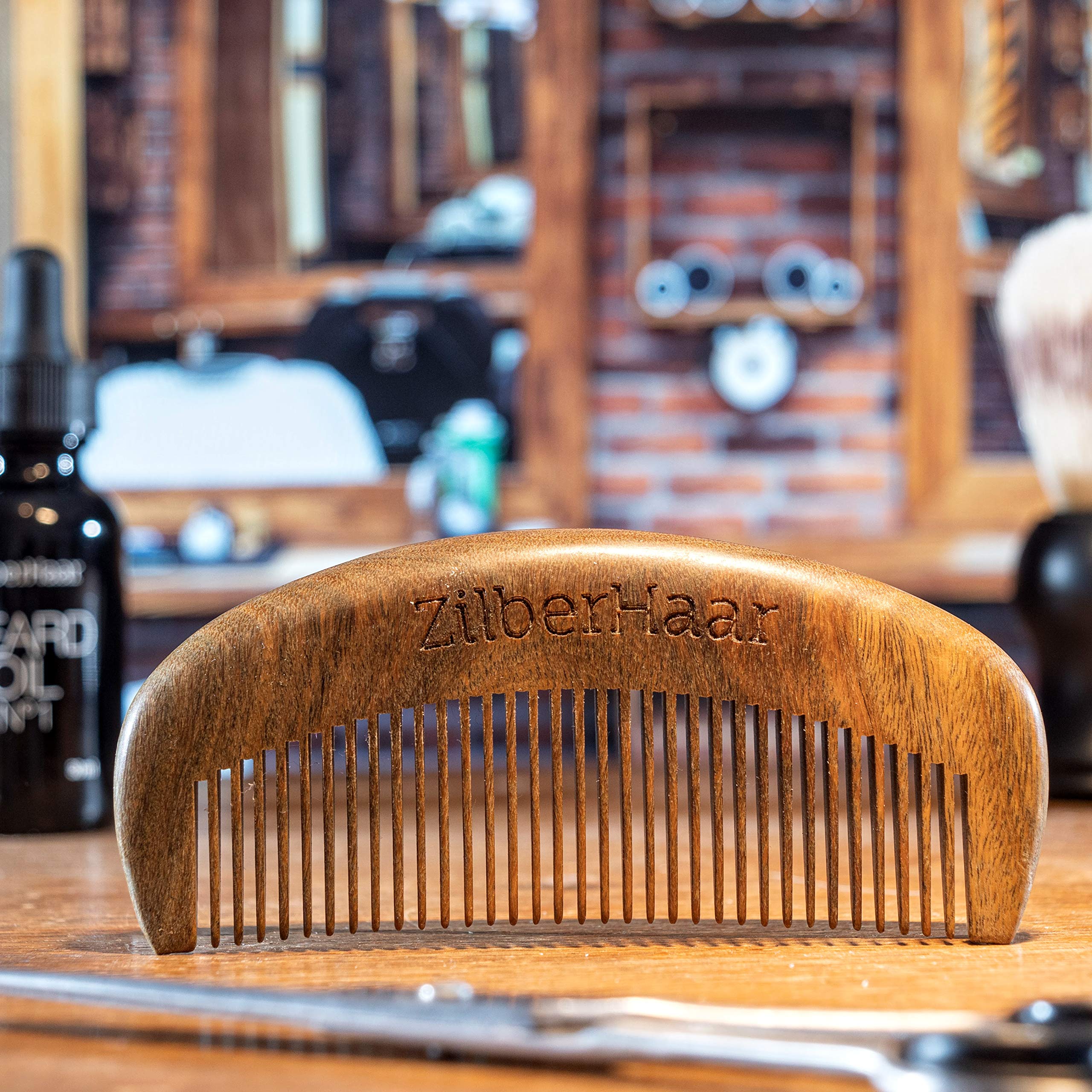 Zilberhaar Beard Comb - 100% Sandalwood - Essential Beard Care Accessory For Men - Hand Made