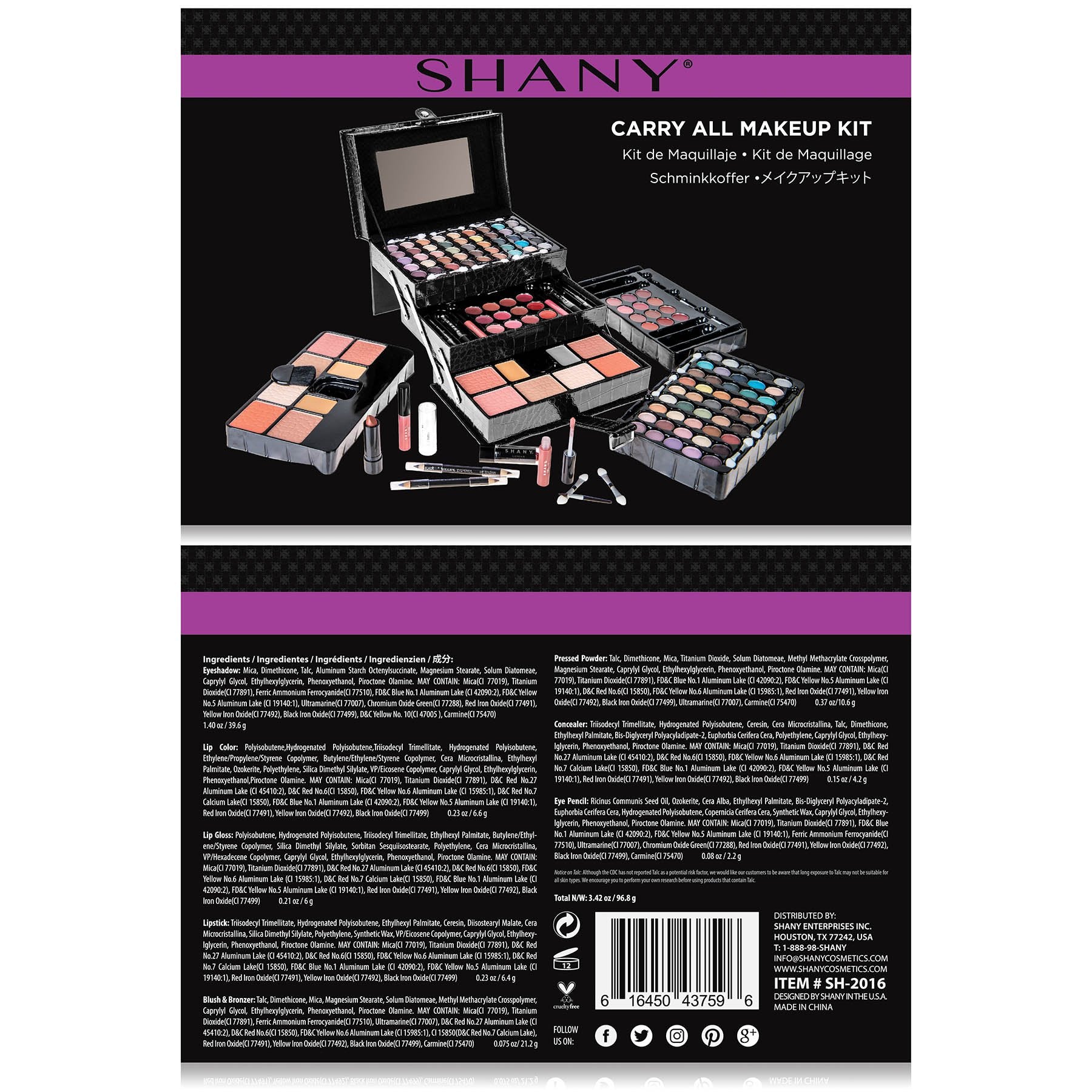 Shany All In One Makeup Kit (Eyeshadow, Blushes, Face Powder, Lipstick, Eye Liners, Makeup Pencils And Makeup Mirror - Makeup Se