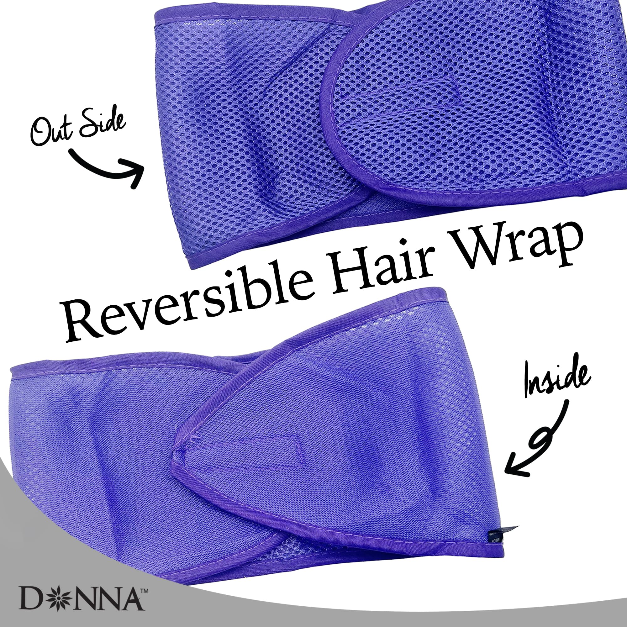 DONNA Deluxe Foam Mesh Wrap Headband, Brown, 1 Count (Pack of 1), for Women's Hair for Face Wash for Makeup Hair Accessories