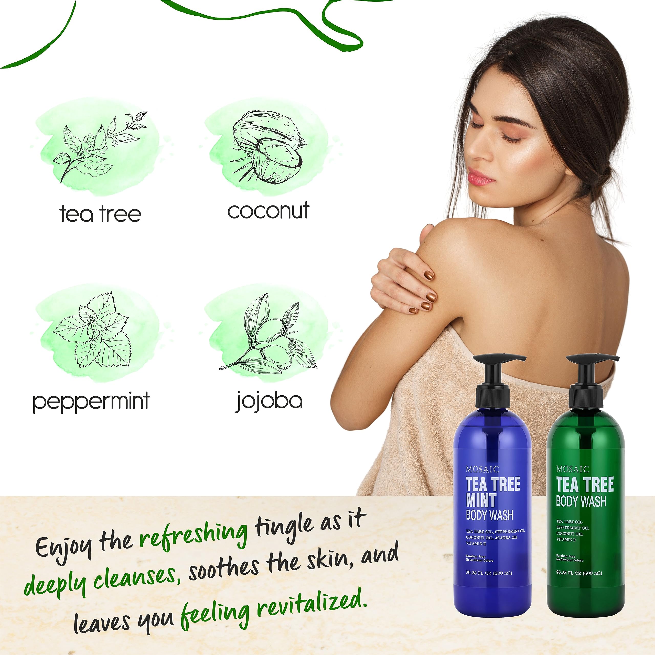 Anatoliadaphne Tea Tree Body Wash And Shower Gel With Vitamin E For Jock Itch, Eczema, Ringworm, Body Odor, Body Wash Women & Me