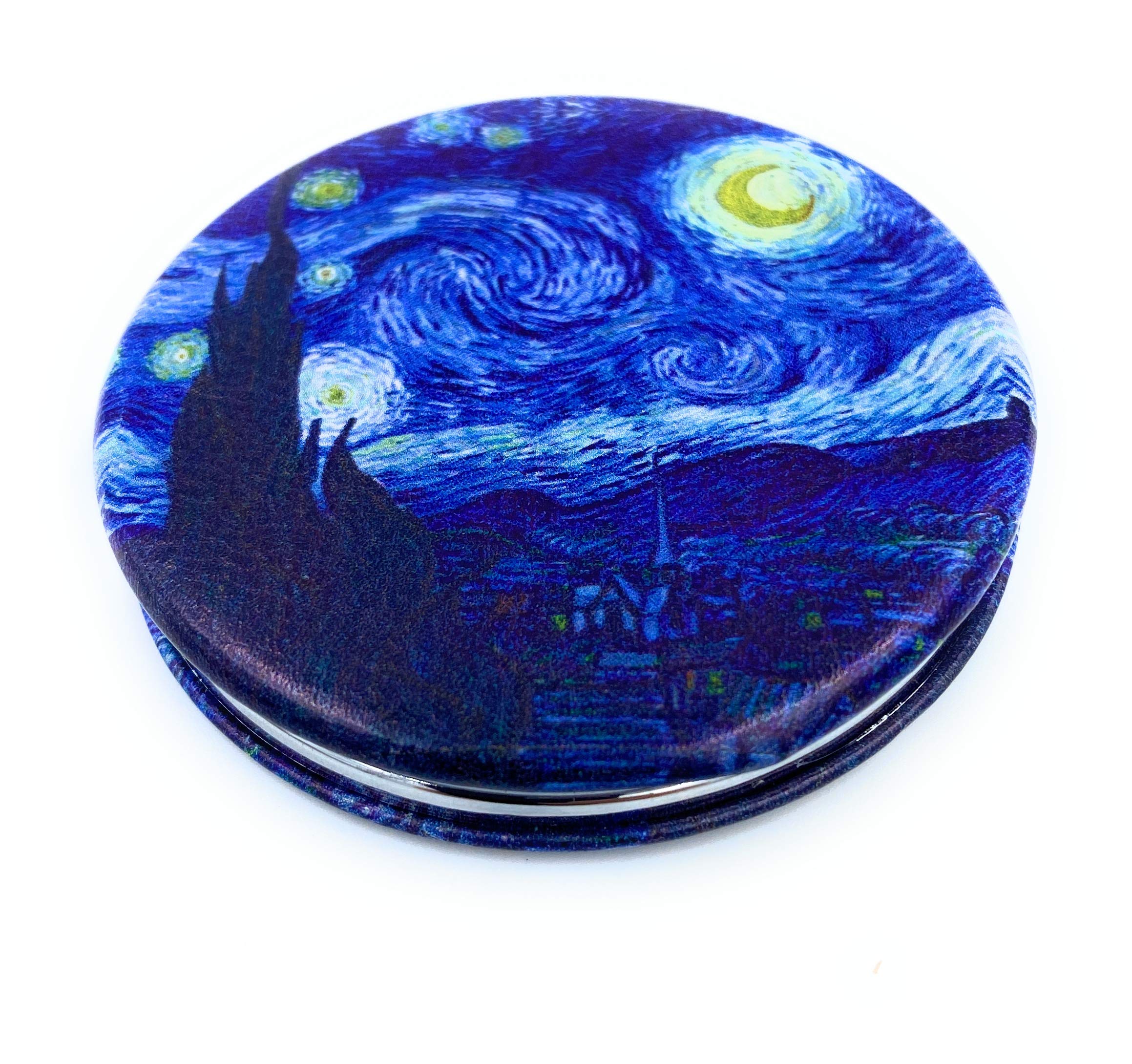 Aeisage Compact Mirror Small Travel Mirror Purse Mirror Pocket Mirror Starry Night Van Gogh Post Impressionist Art Artistic Gift