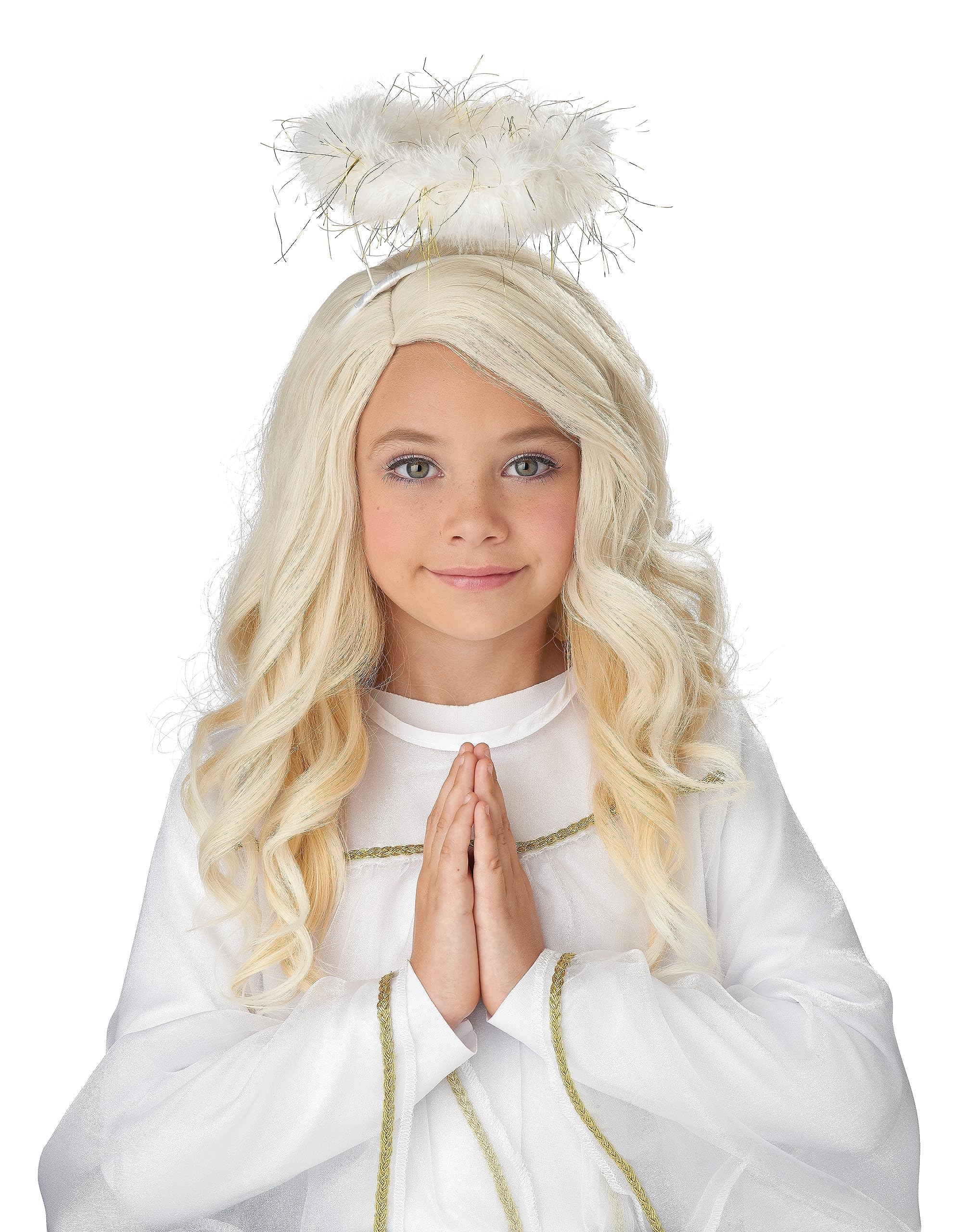 California Costumes Girls Golden Angel Wig, Blonde, one Size