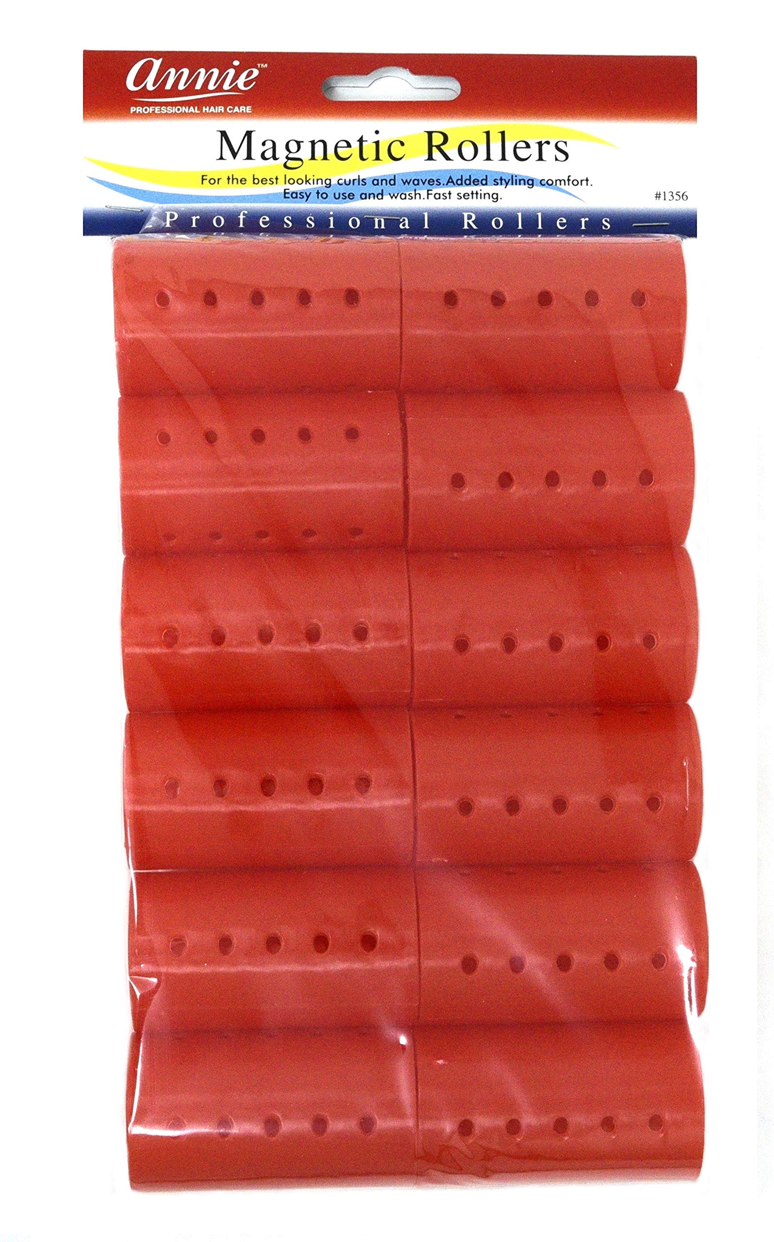 Annie Magnetic Rollers 12 Count Red 1 1/2'' #1356