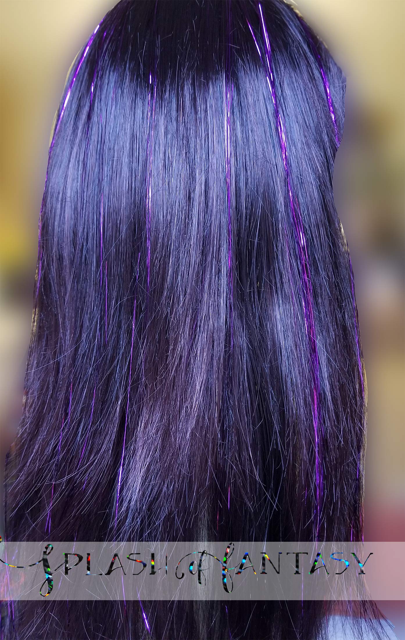 40 Hair Tinsel 210 Strands Seven Colors (Purple, Rainbow, Hot Pink, Gold, White Gold, Blue & Sparkling Silver)