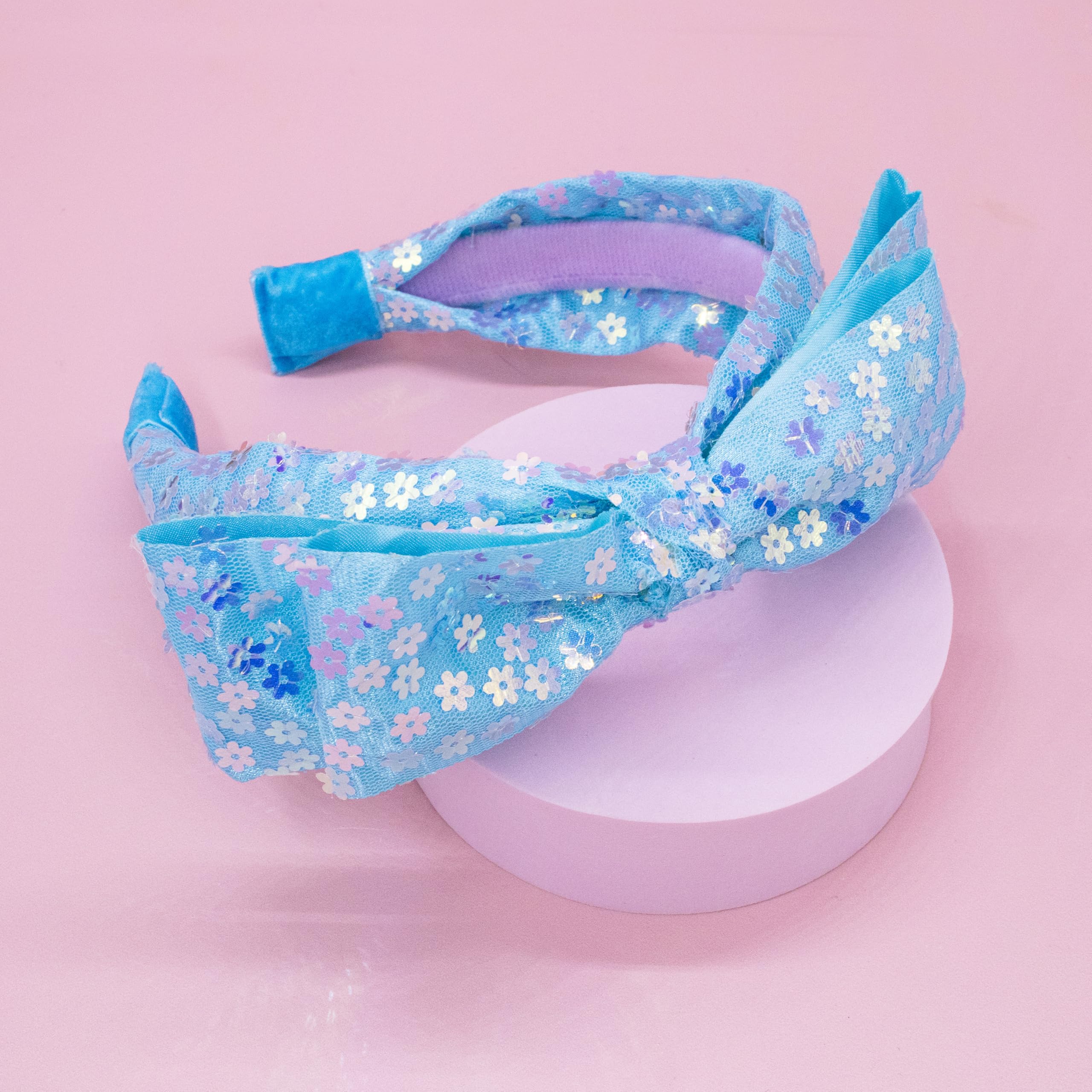 Frog Sac Bow Headbands For Girls - Toddler Hair Accessories, Little Girl Blue Bowknot Flower Hair Bands, Cute Knotted Kids Fashi