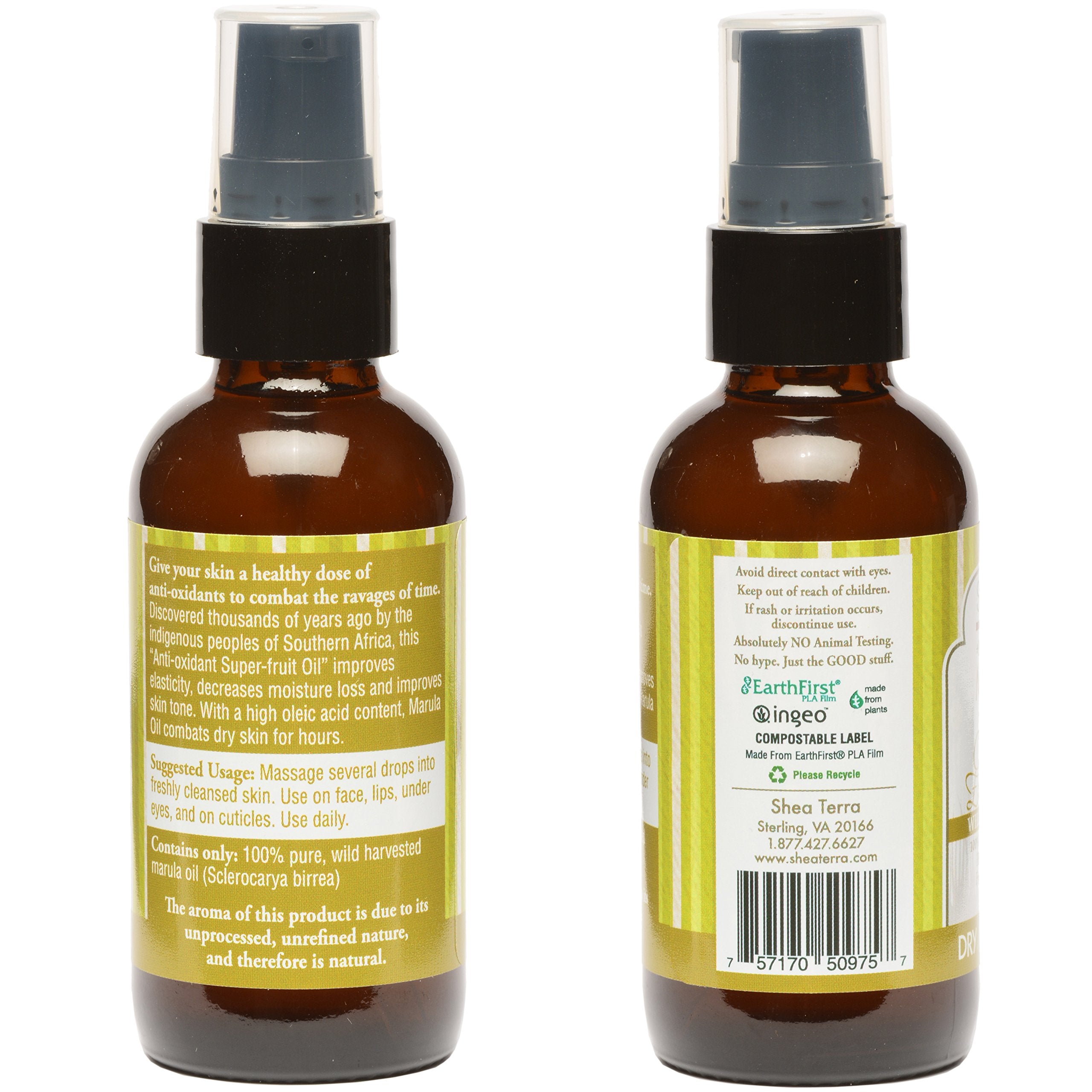 Shea Terra Namibian Marula Cold-Pressed Extra Virgin Oil | Nutrient-Rich, All Natural & Organic Oil With Essential Fatty Acid An