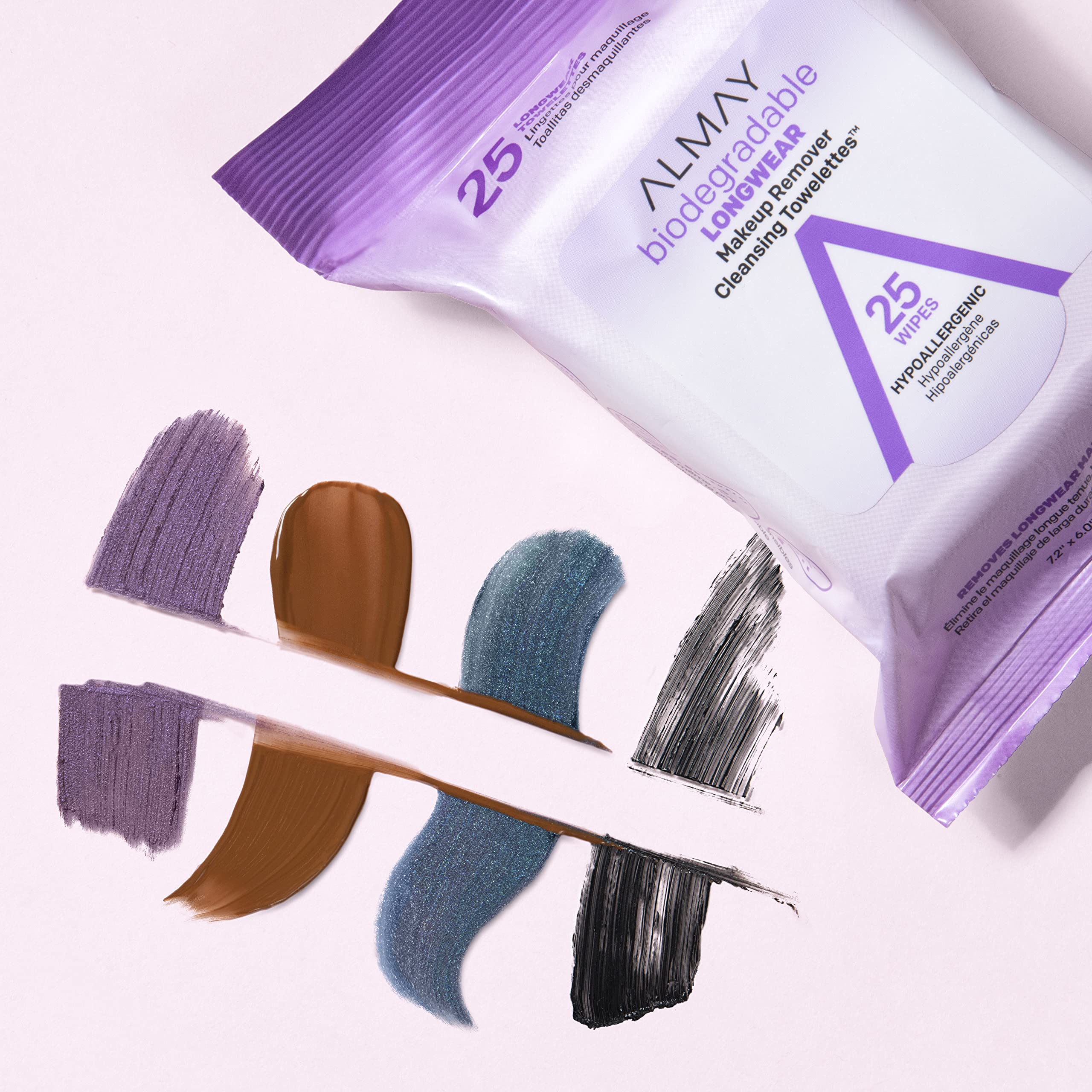 Almay Face Makeup Remover Wipes, Longwear & Waterproof, Hypoallergenic, Fragrance Free, Dermatologist & Ophthalmologist Tested,