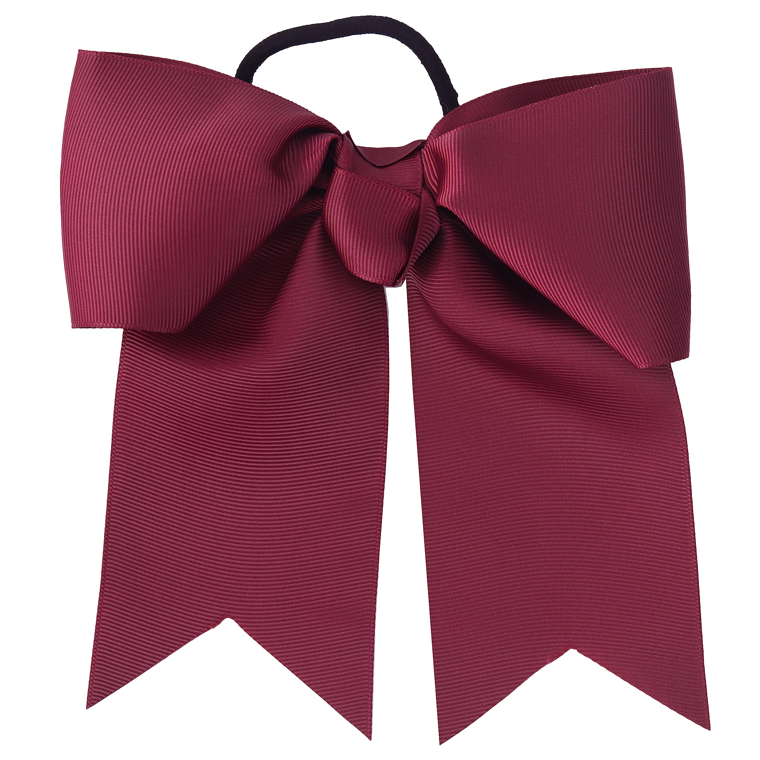 Burgundy Jumbo Bow Pony with Tails
