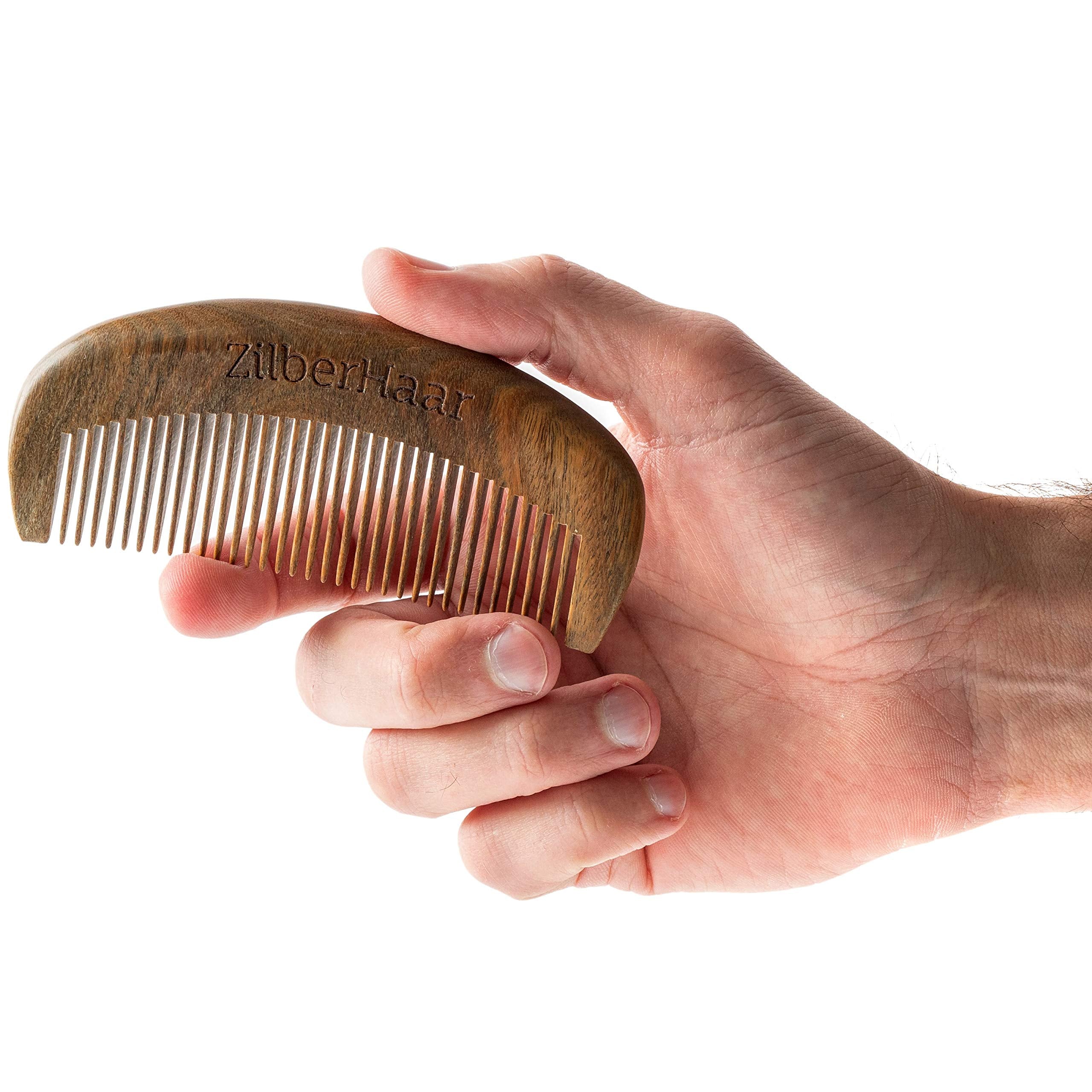 Zilberhaar Beard Comb - 100% Sandalwood - Essential Beard Care Accessory For Men - Hand Made